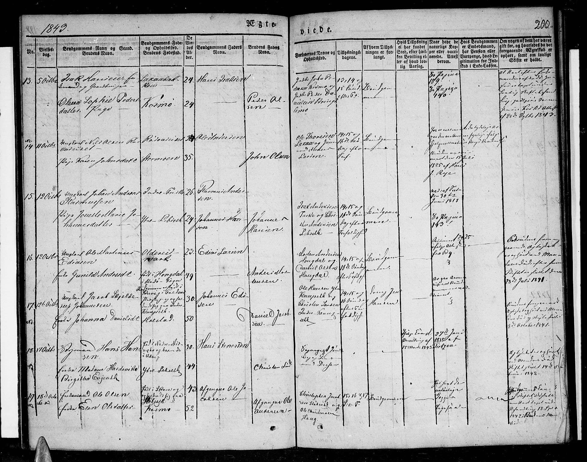 Ministerialprotokoller, klokkerbøker og fødselsregistre - Nordland, SAT/A-1459/852/L0737: Ministerialbok nr. 852A07, 1833-1849, s. 200