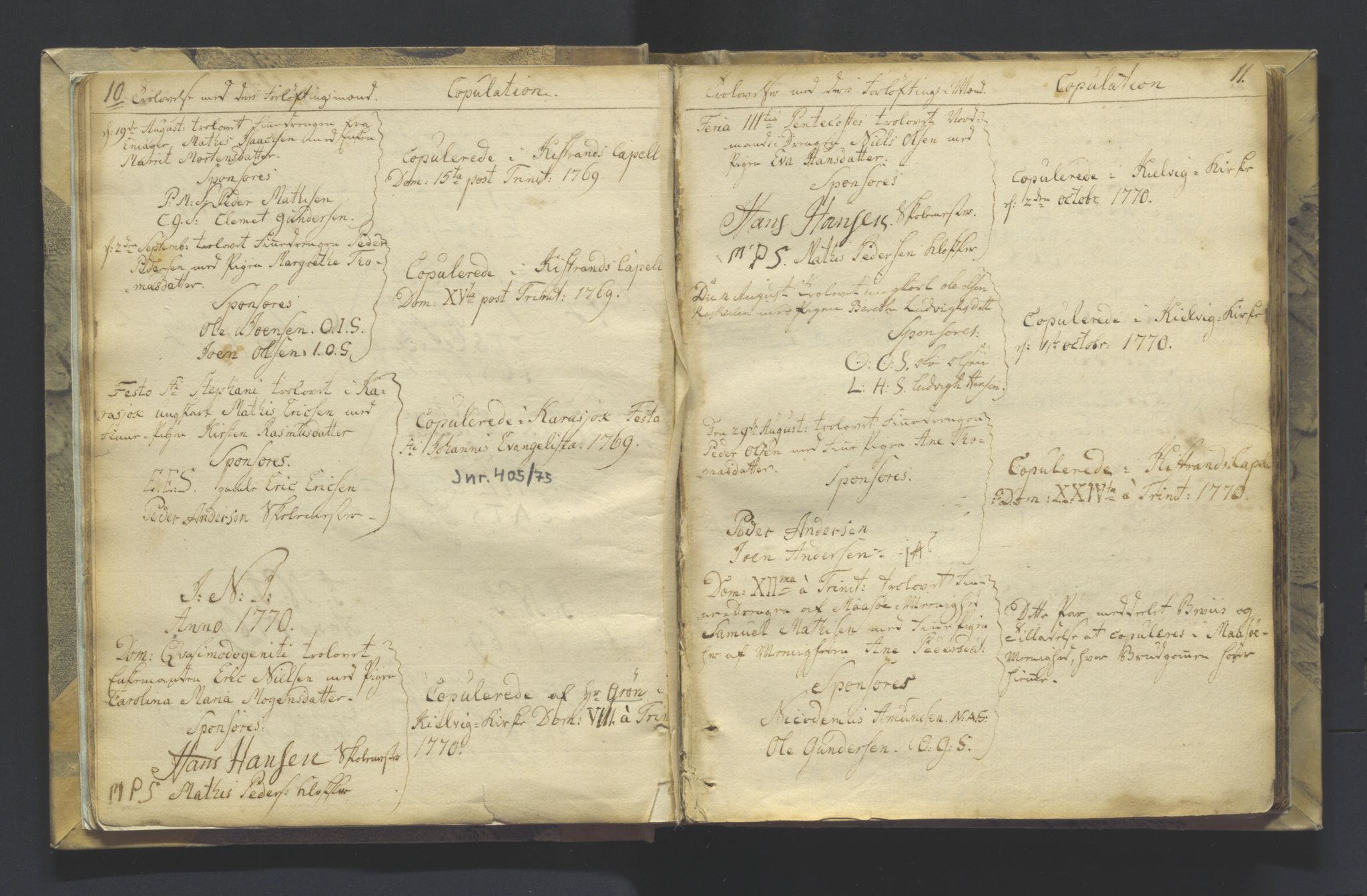 Kistrand/Porsanger sokneprestembete, AV/SATØ-S-1351/H/Ha/L0001.kirke: Ministerialbok nr. 1, 1764-1792, s. 10-11