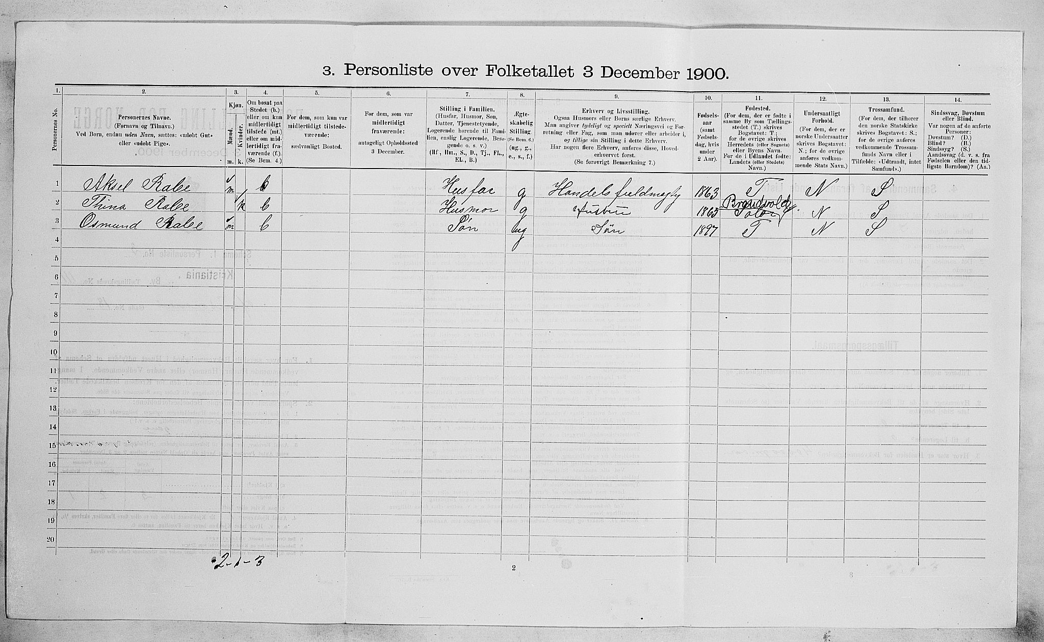 SAO, Folketelling 1900 for 0301 Kristiania kjøpstad, 1900, s. 33321