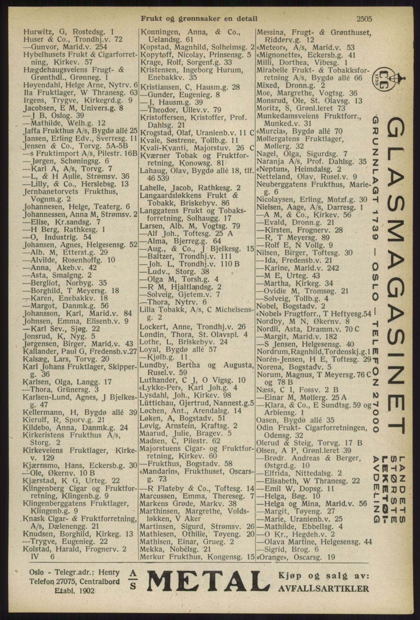 Kristiania/Oslo adressebok, PUBL/-, 1936, s. 2505