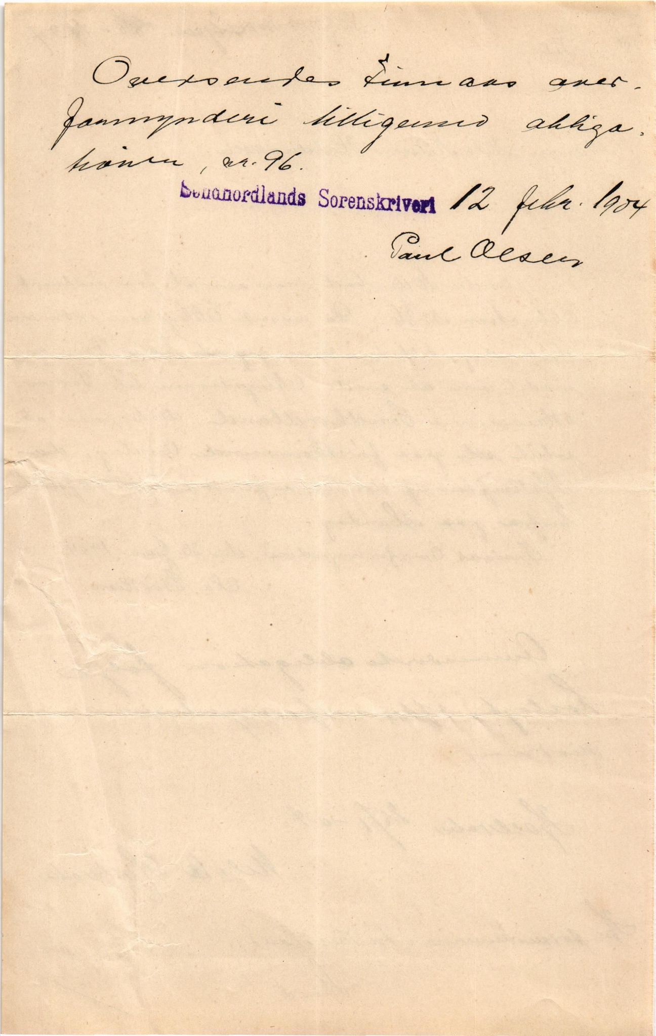 Finnaas kommune. Overformynderiet, IKAH/1218a-812/D/Da/Daa/L0002/0002: Kronologisk ordna korrespondanse / Kronologisk ordna korrespondanse, 1901-1904, s. 176