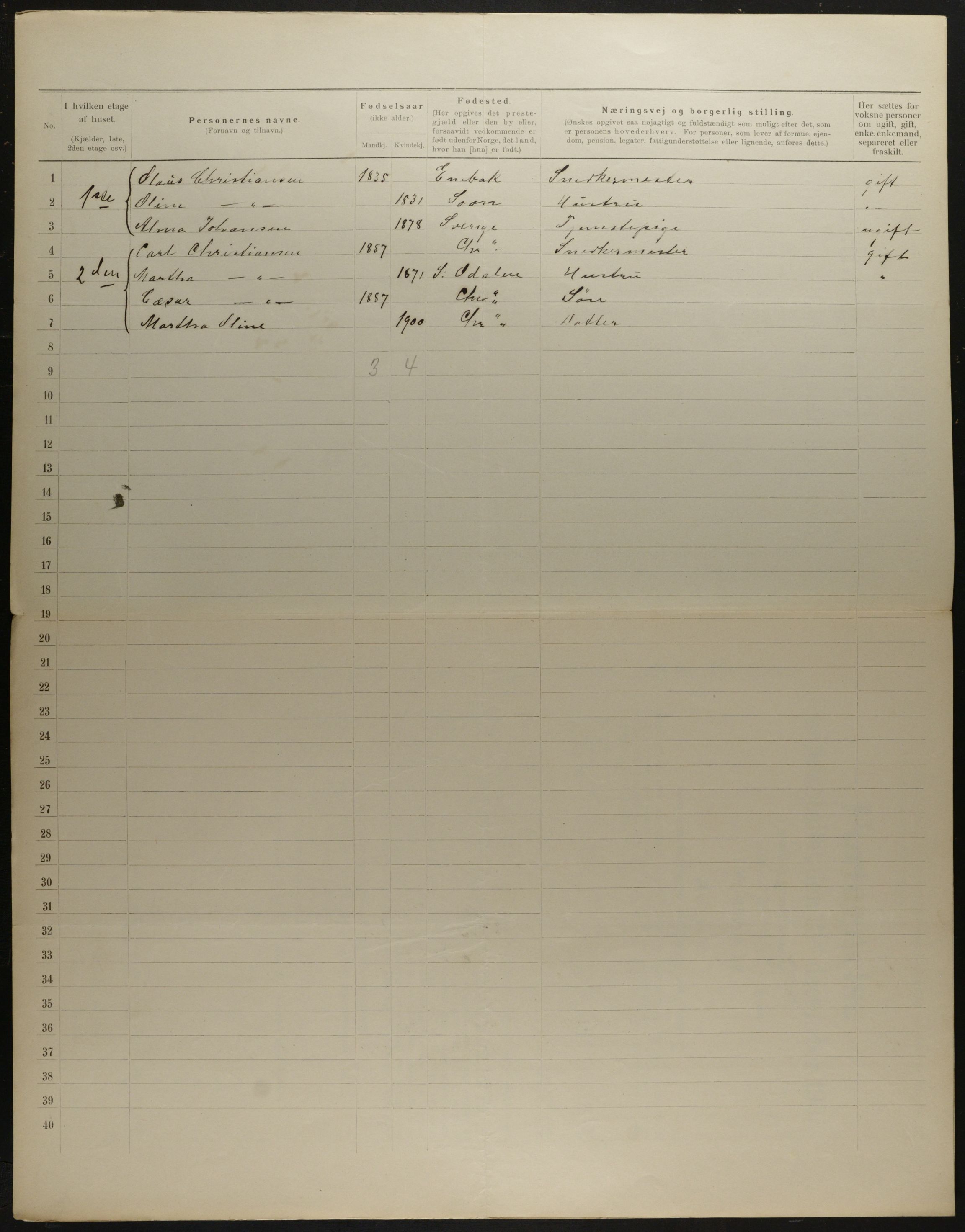 OBA, Kommunal folketelling 31.12.1901 for Kristiania kjøpstad, 1901, s. 10952