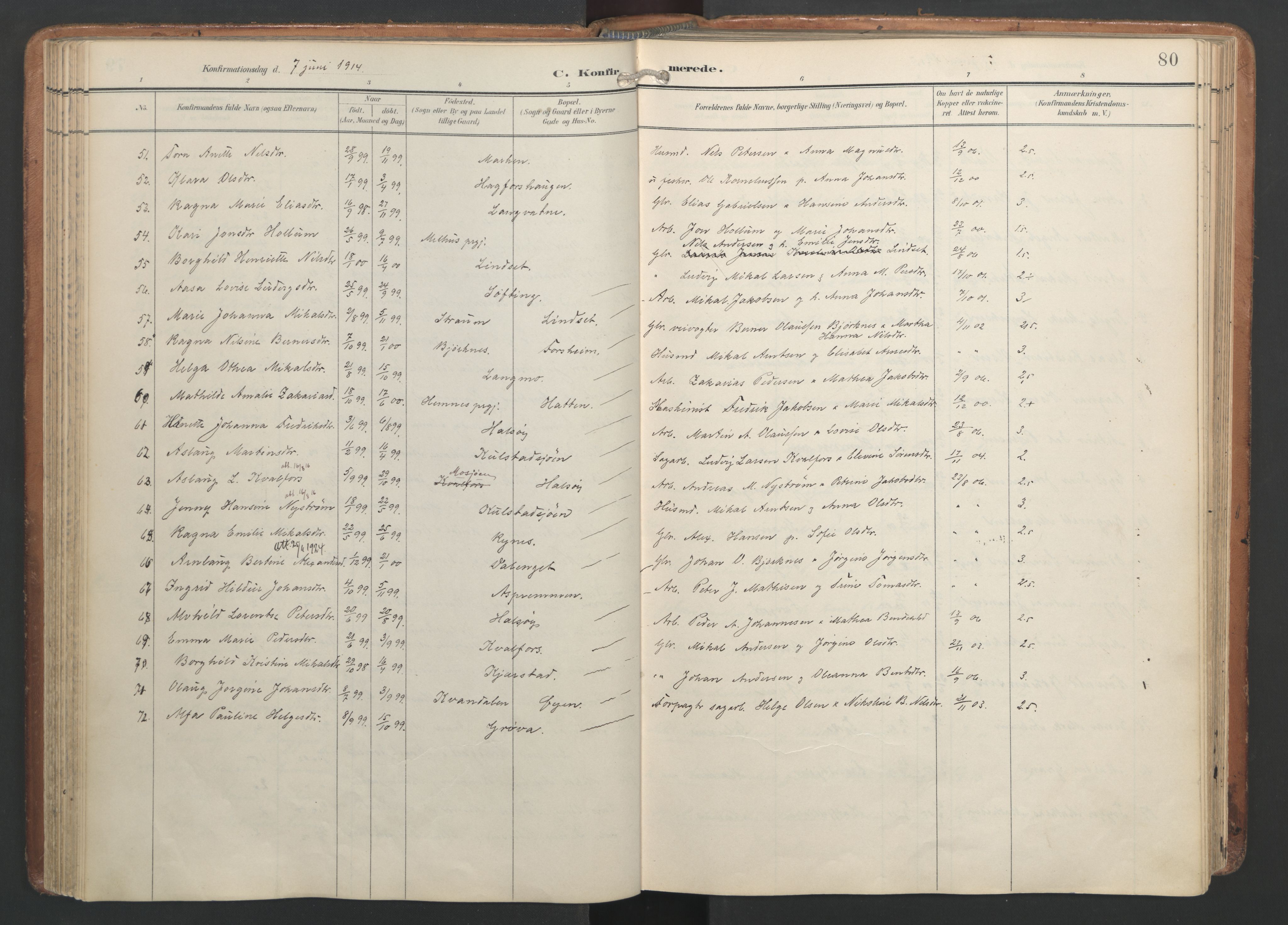 Ministerialprotokoller, klokkerbøker og fødselsregistre - Nordland, SAT/A-1459/820/L0298: Ministerialbok nr. 820A19, 1897-1915, s. 80