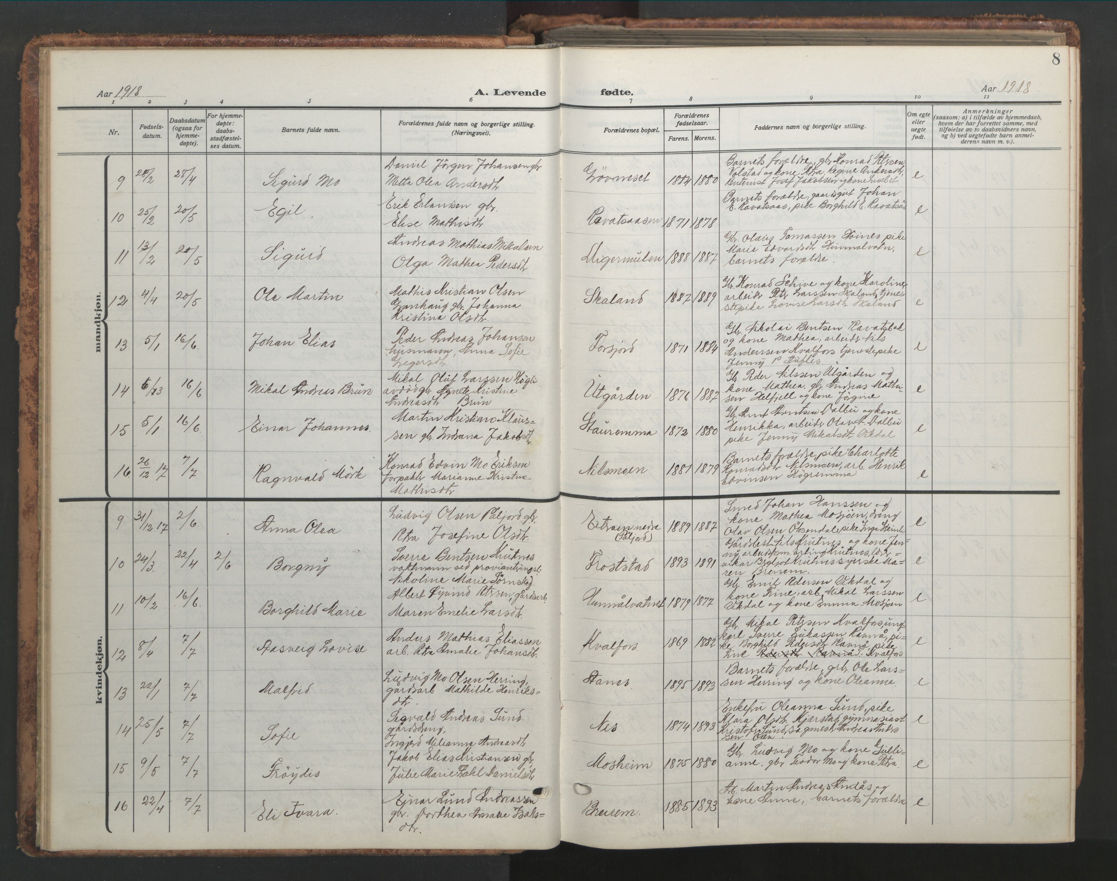 Ministerialprotokoller, klokkerbøker og fødselsregistre - Nordland, AV/SAT-A-1459/820/L0302: Klokkerbok nr. 820C04, 1917-1948, s. 8