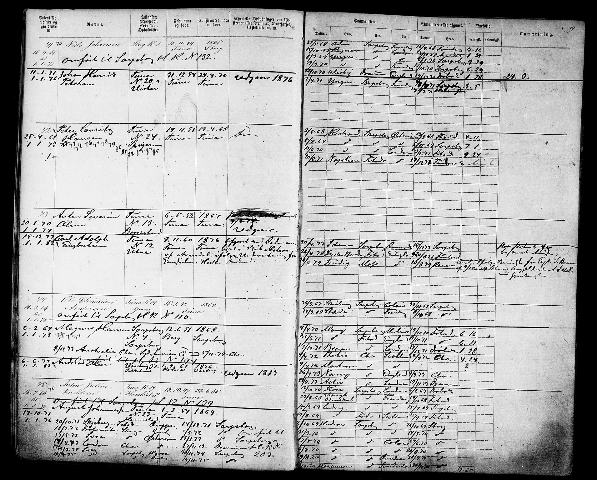 Sarpsborg mønstringskontor, AV/SAO-A-10569c/F/Fc/Fca/L0004: Annotasjonsrulle, 1868-1881, s. 11