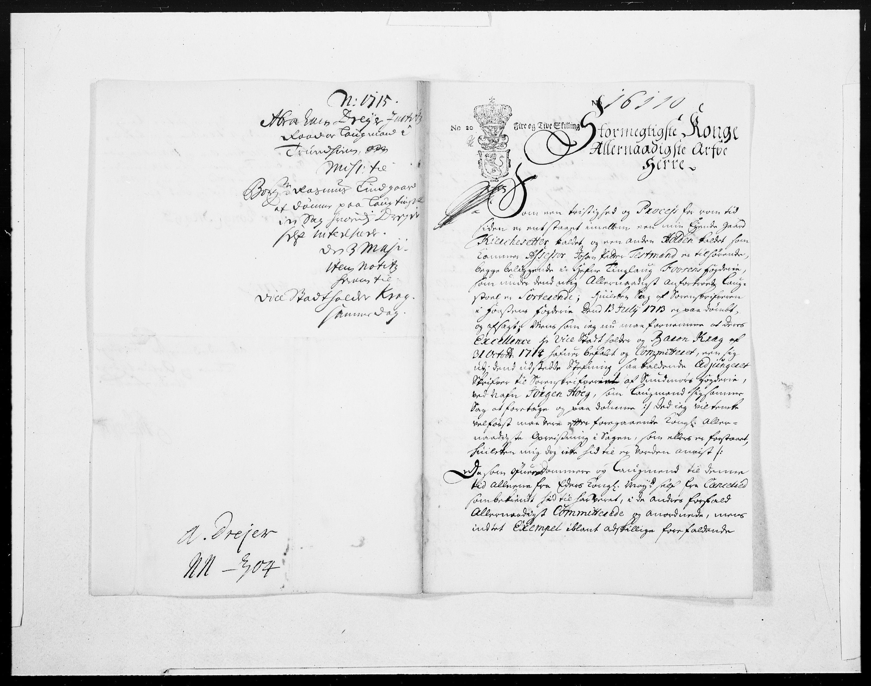 Danske Kanselli 1572-1799, AV/RA-EA-3023/F/Fc/Fcc/Fcca/L0076: Norske innlegg 1572-1799, 1715, s. 260