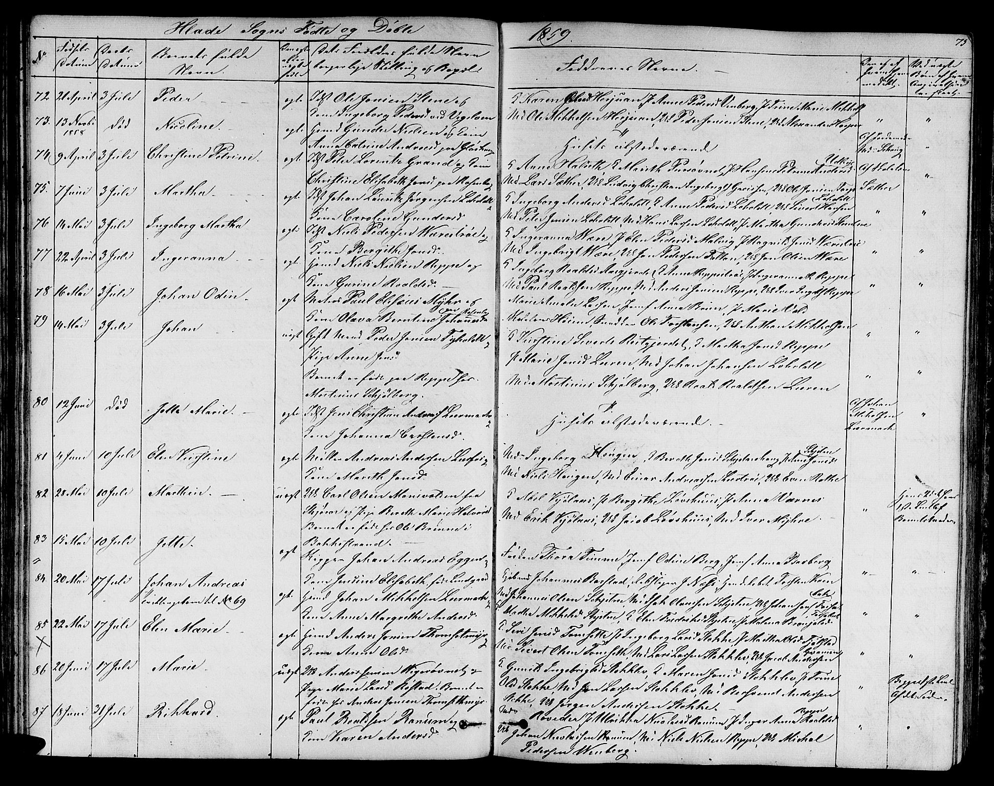 Ministerialprotokoller, klokkerbøker og fødselsregistre - Sør-Trøndelag, AV/SAT-A-1456/606/L0310: Klokkerbok nr. 606C06, 1850-1859, s. 75