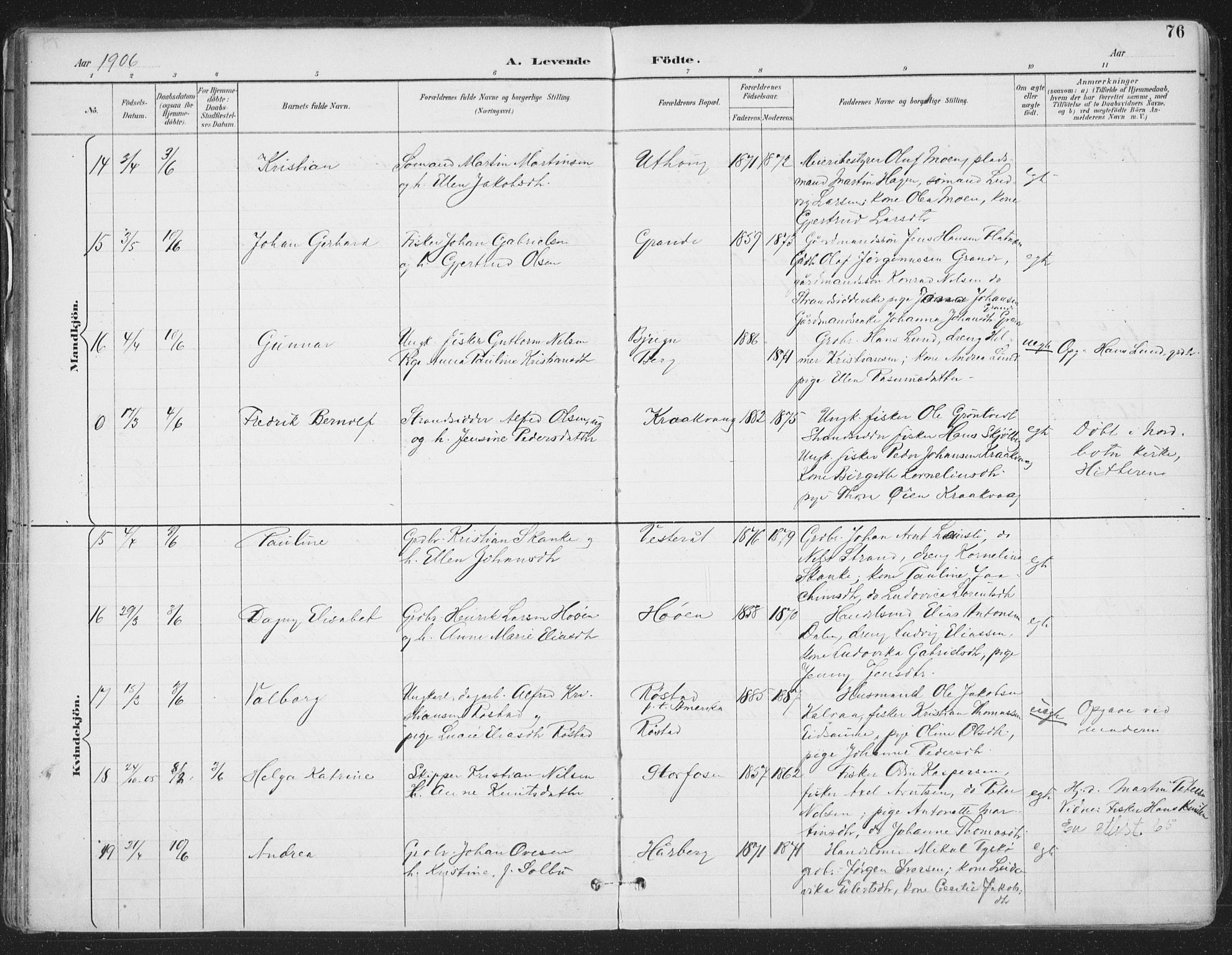 Ministerialprotokoller, klokkerbøker og fødselsregistre - Sør-Trøndelag, SAT/A-1456/659/L0743: Ministerialbok nr. 659A13, 1893-1910, s. 76