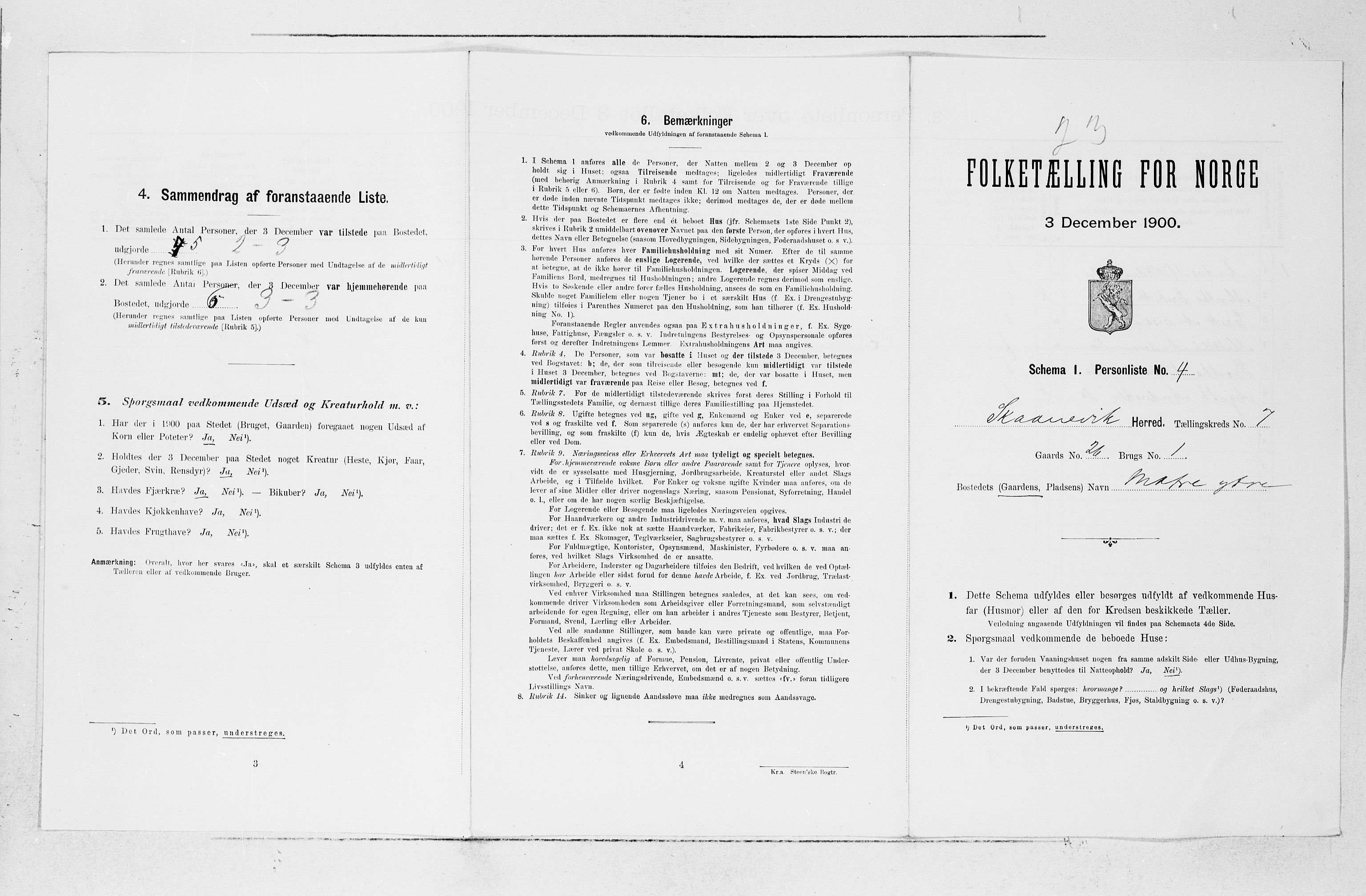 SAB, Folketelling 1900 for 1212 Skånevik herred, 1900, s. 337