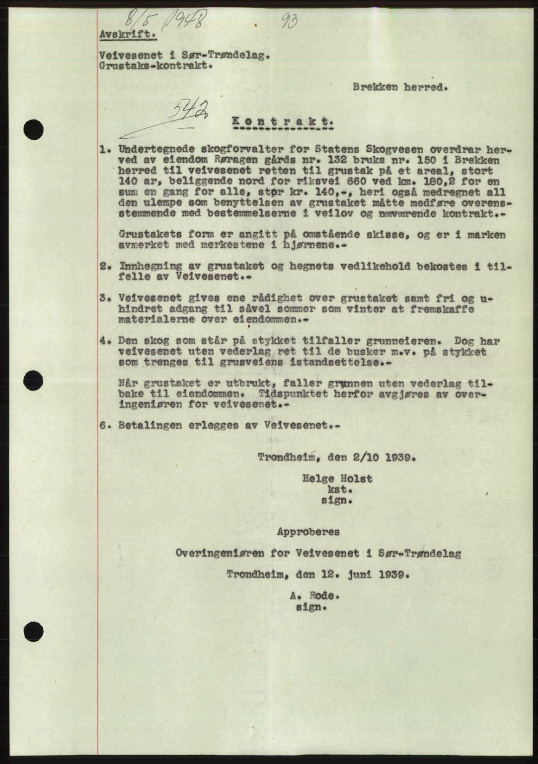 Gauldal sorenskriveri, SAT/A-0014/1/2/2C: Pantebok nr. A5, 1947-1948, Dagboknr: 542/1948