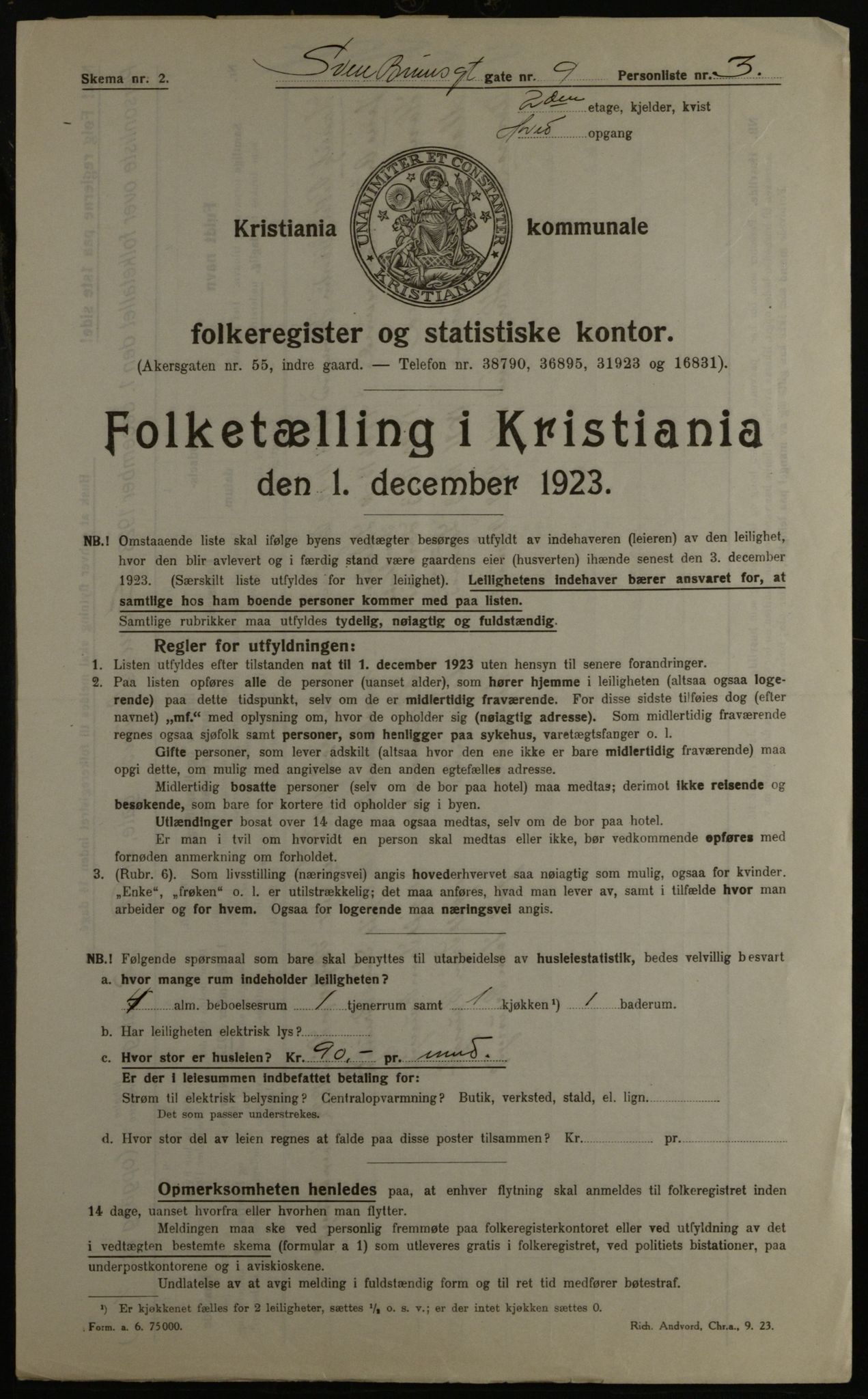 OBA, Kommunal folketelling 1.12.1923 for Kristiania, 1923, s. 116224