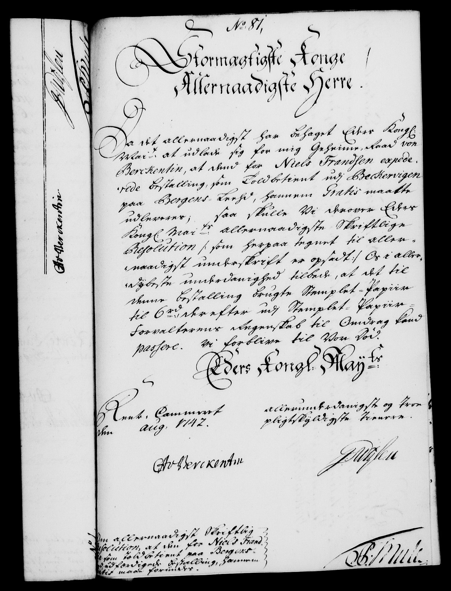 Rentekammeret, Kammerkanselliet, AV/RA-EA-3111/G/Gf/Gfa/L0025: Norsk relasjons- og resolusjonsprotokoll (merket RK 52.25), 1742, s. 526