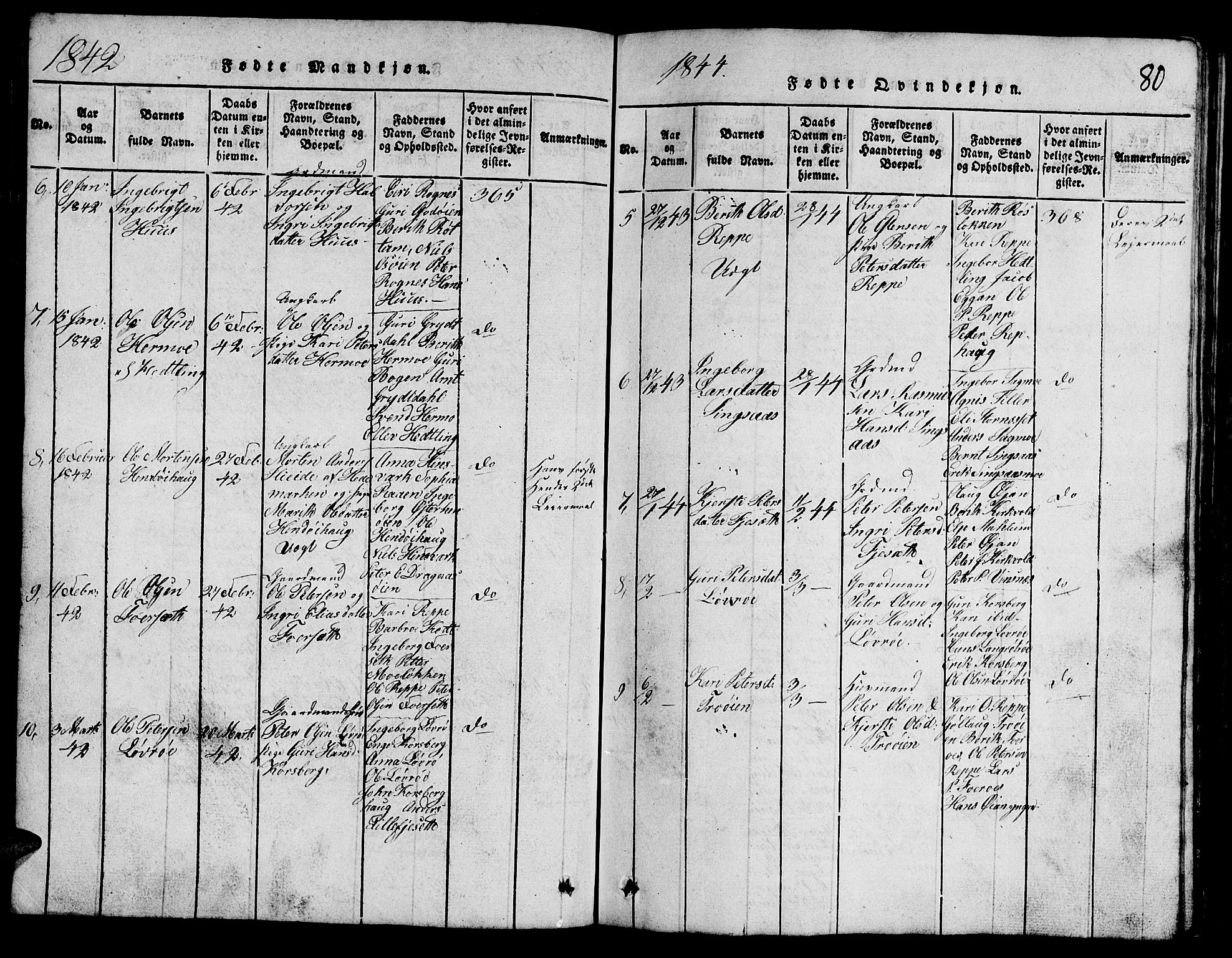 Ministerialprotokoller, klokkerbøker og fødselsregistre - Sør-Trøndelag, AV/SAT-A-1456/688/L1026: Klokkerbok nr. 688C01, 1817-1860, s. 80