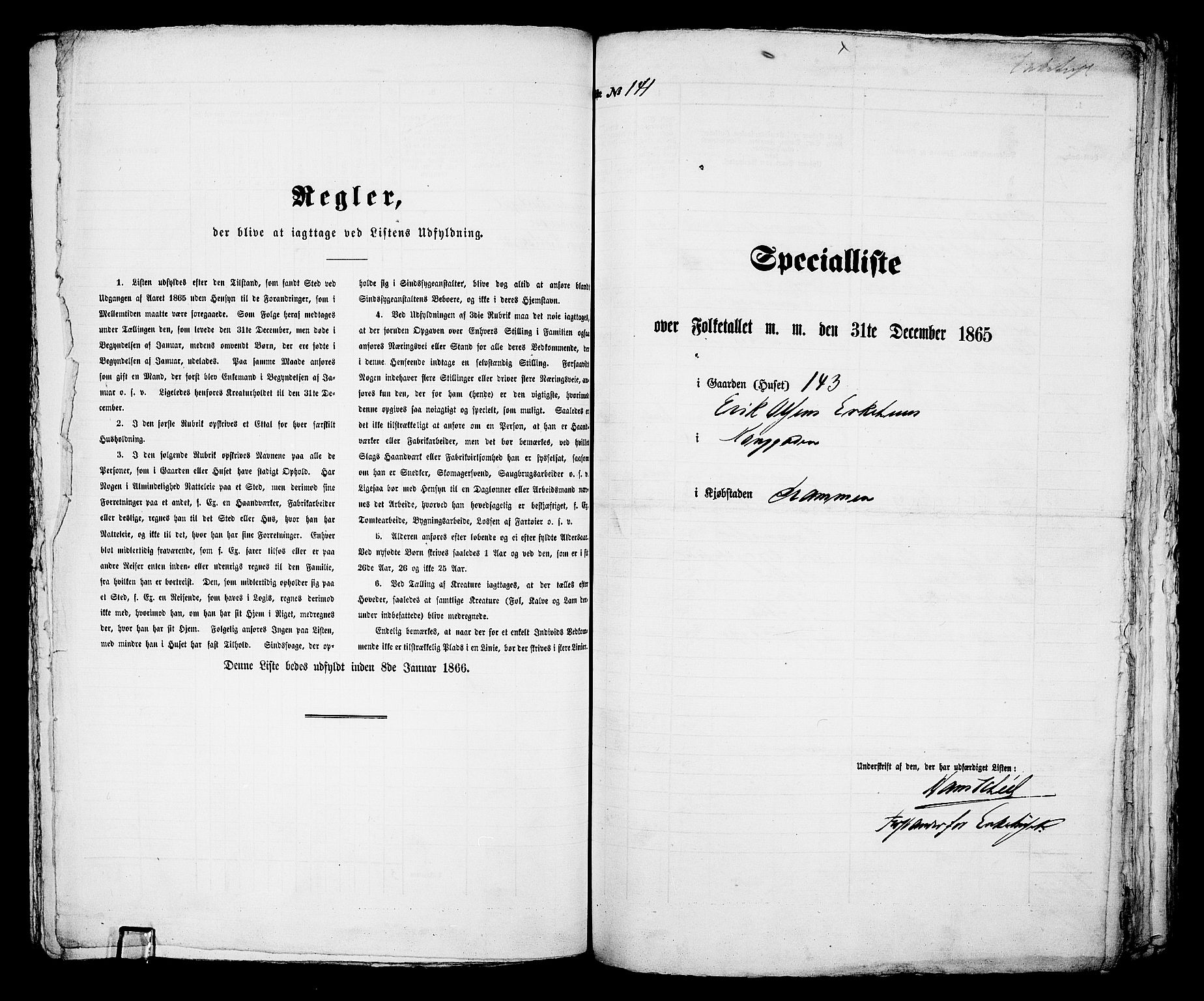 RA, Folketelling 1865 for 0602aB Bragernes prestegjeld i Drammen kjøpstad, 1865, s. 303