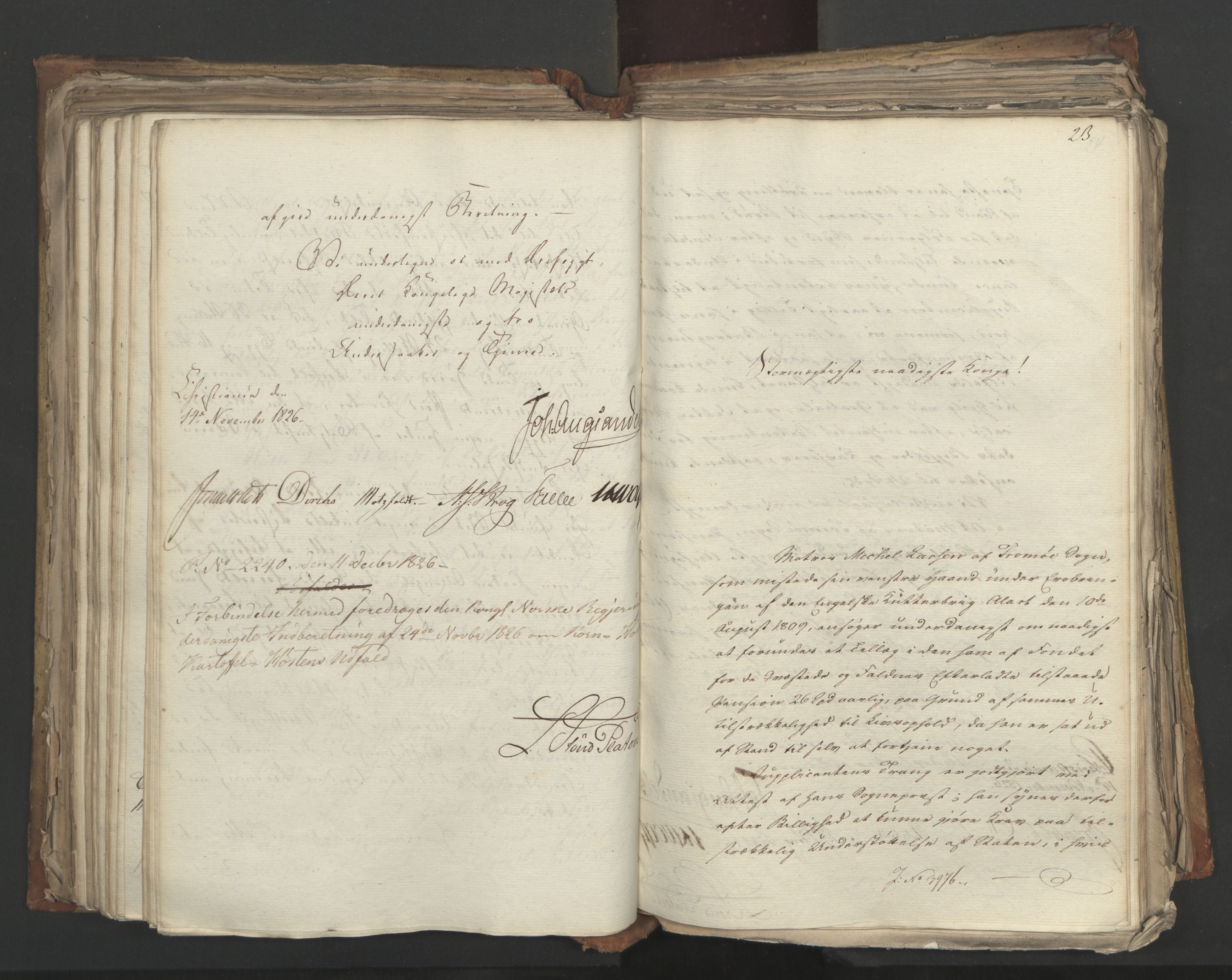 Statsrådsavdelingen i Stockholm, AV/RA-S-1003/D/Da/L0049: Regjeringsinnstillinger nr. 3860-4086, 1826, s. 289