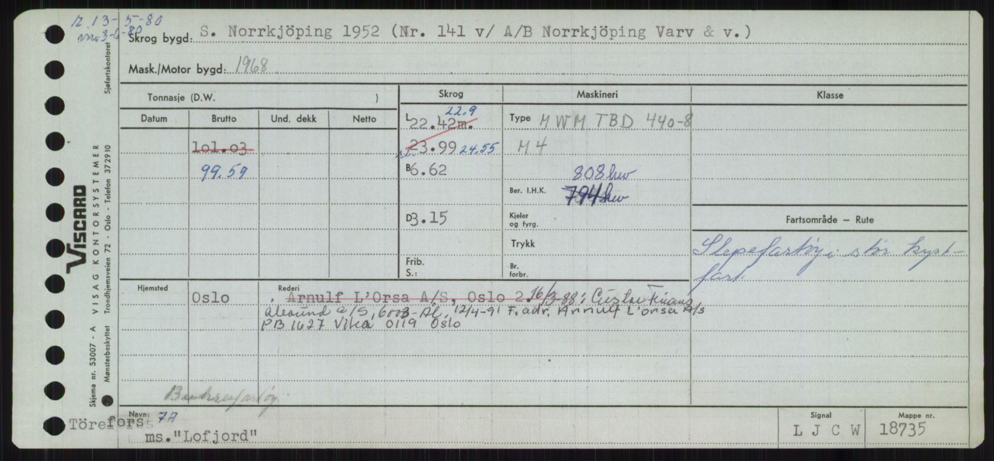 Sjøfartsdirektoratet med forløpere, Skipsmålingen, RA/S-1627/H/Ha/L0003/0002: Fartøy, Hilm-Mar / Fartøy, Kom-Mar, s. 549