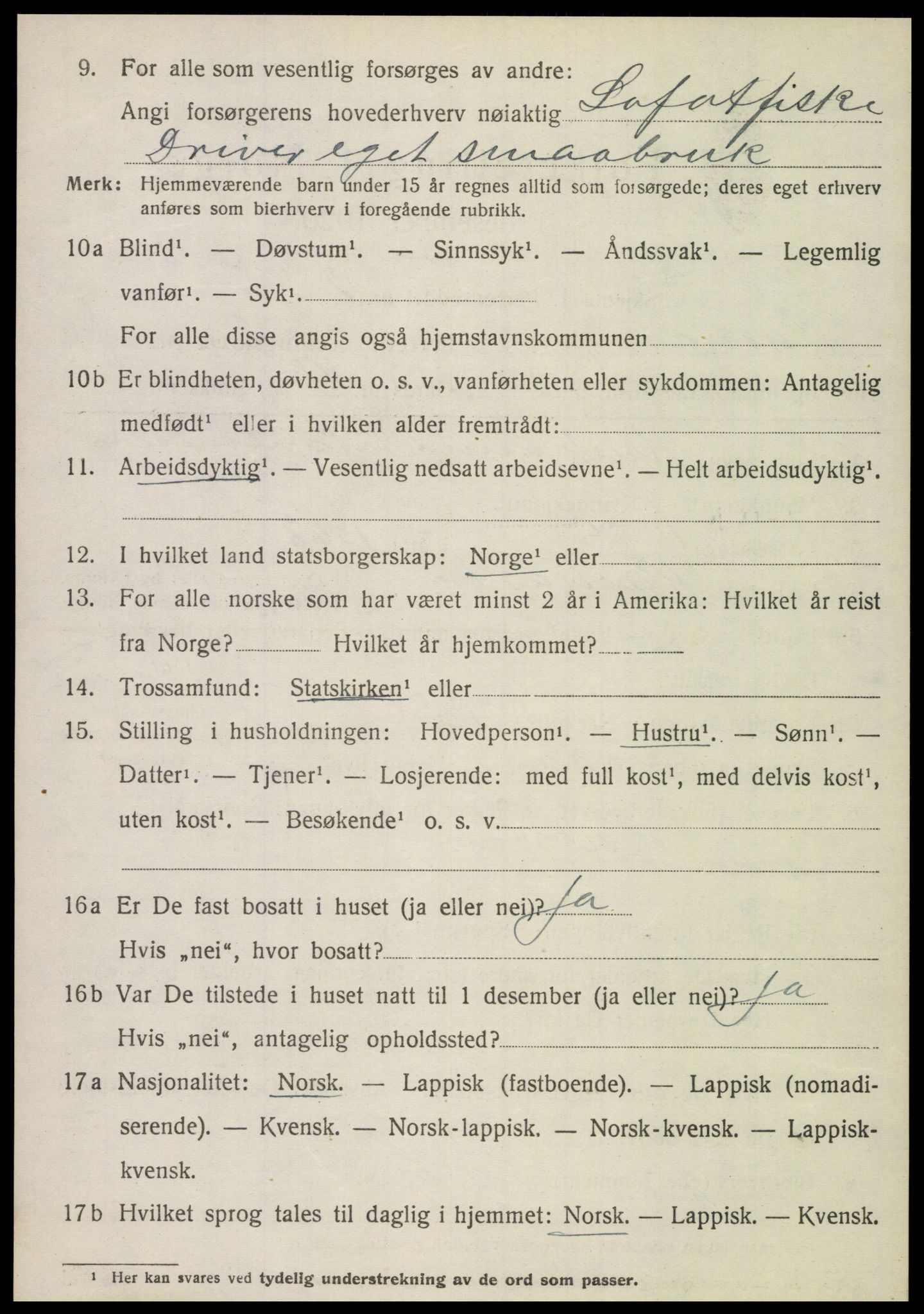 SAT, Folketelling 1920 for 1849 Hamarøy herred, 1920, s. 5467