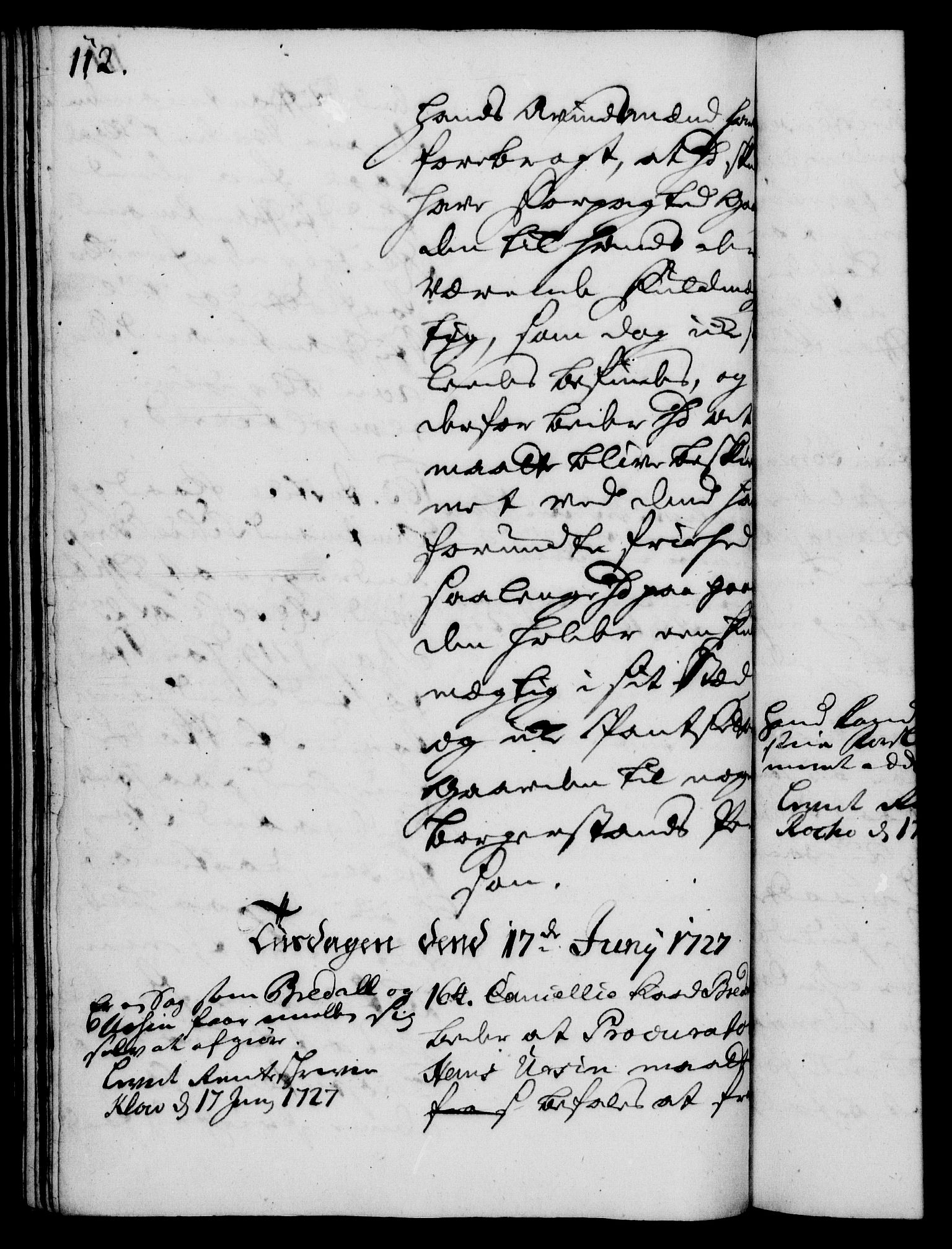 Rentekammeret, Kammerkanselliet, RA/EA-3111/G/Gh/Gha/L0009: Norsk ekstraktmemorialprotokoll (merket RK 53.54), 1726-1728, s. 112