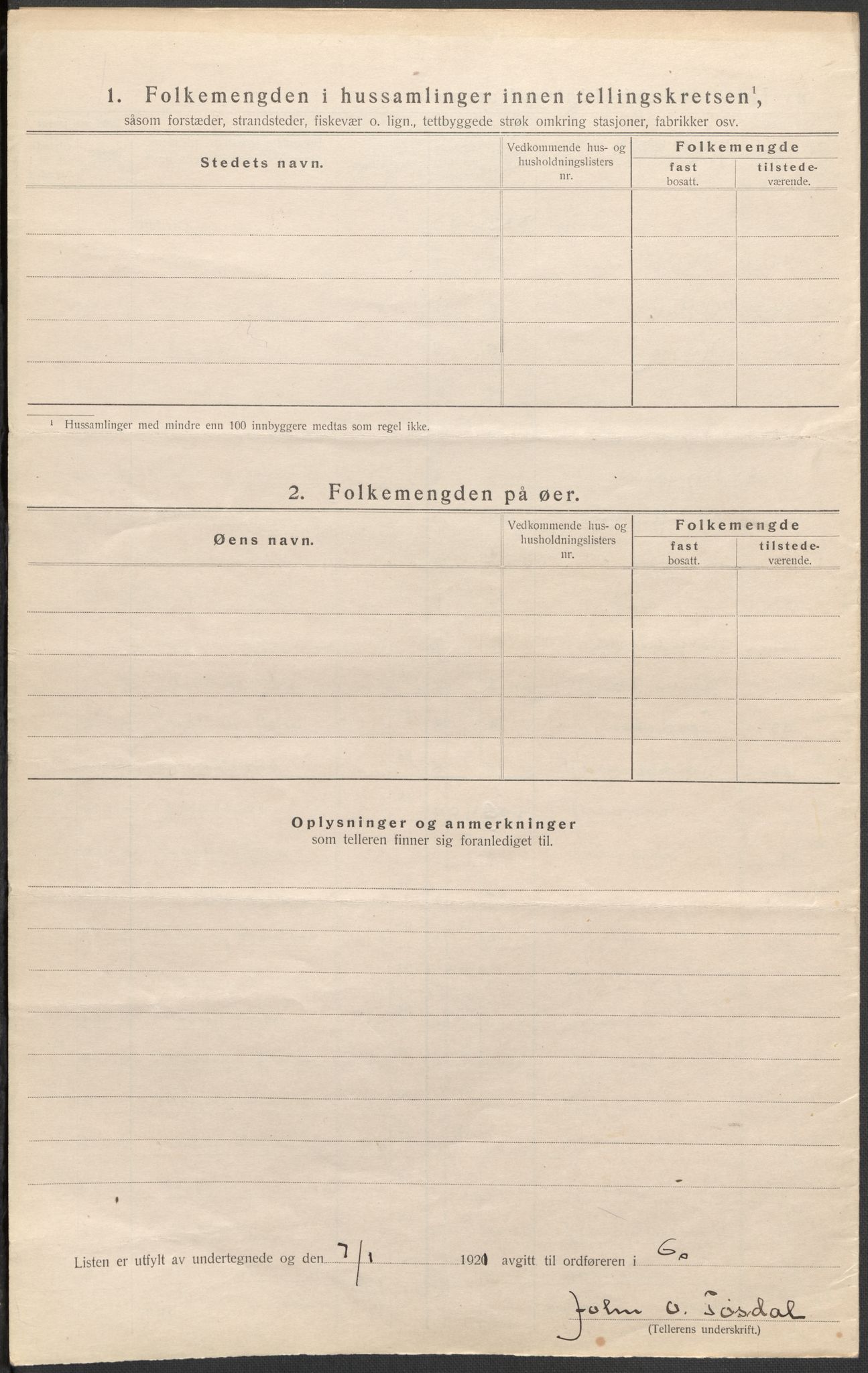 SAB, Folketelling 1920 for 1243 Os herred, 1920, s. 25