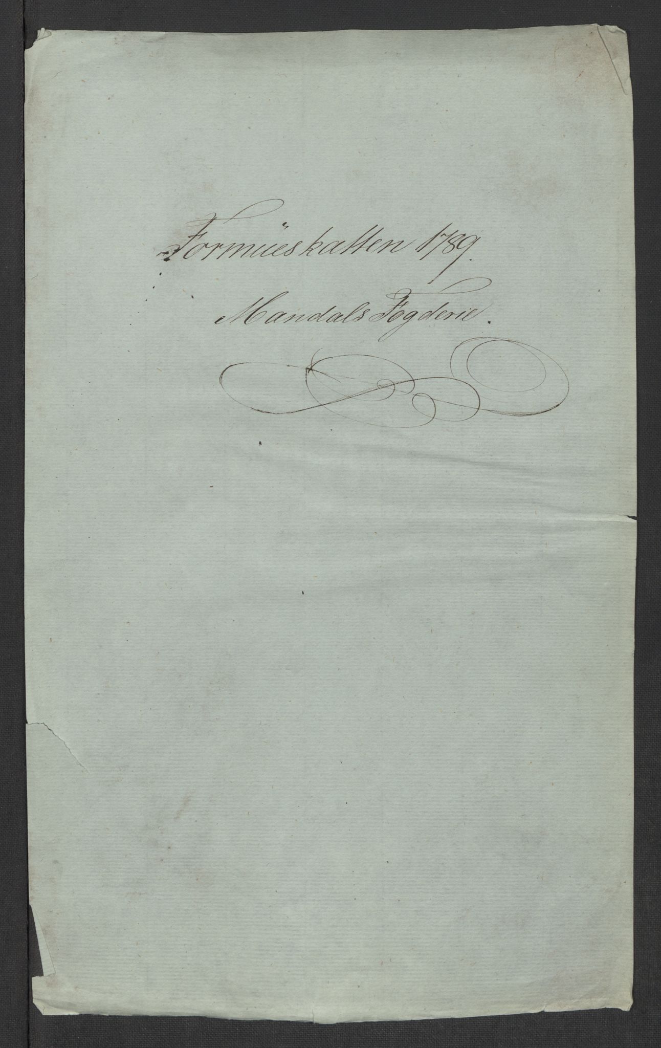 Rentekammeret inntil 1814, Reviderte regnskaper, Mindre regnskaper, RA/EA-4068/Rf/Rfe/L0023: Mandal fogderi, 1789, s. 3