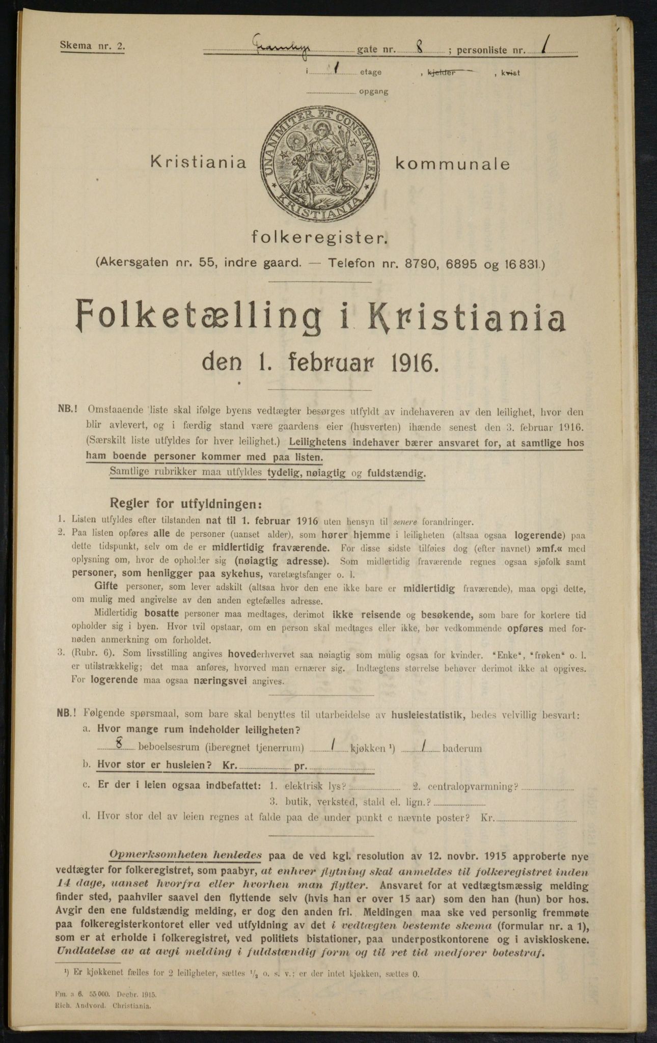 OBA, Kommunal folketelling 1.2.1916 for Kristiania, 1916, s. 24338