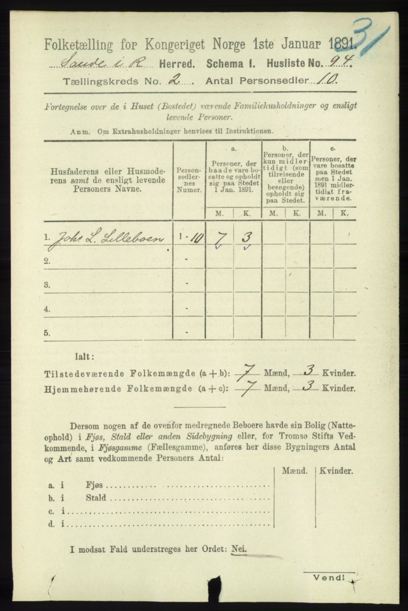 RA, Folketelling 1891 for 1135 Sauda herred, 1891, s. 618