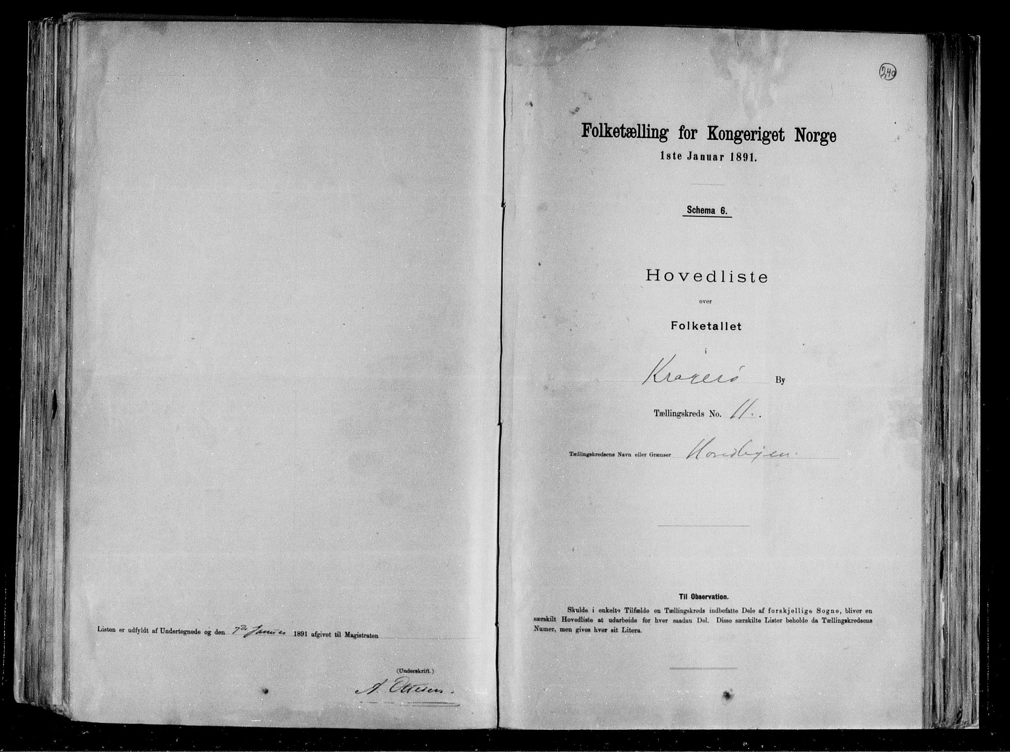 RA, Folketelling 1891 for 0801 Kragerø kjøpstad, 1891, s. 25