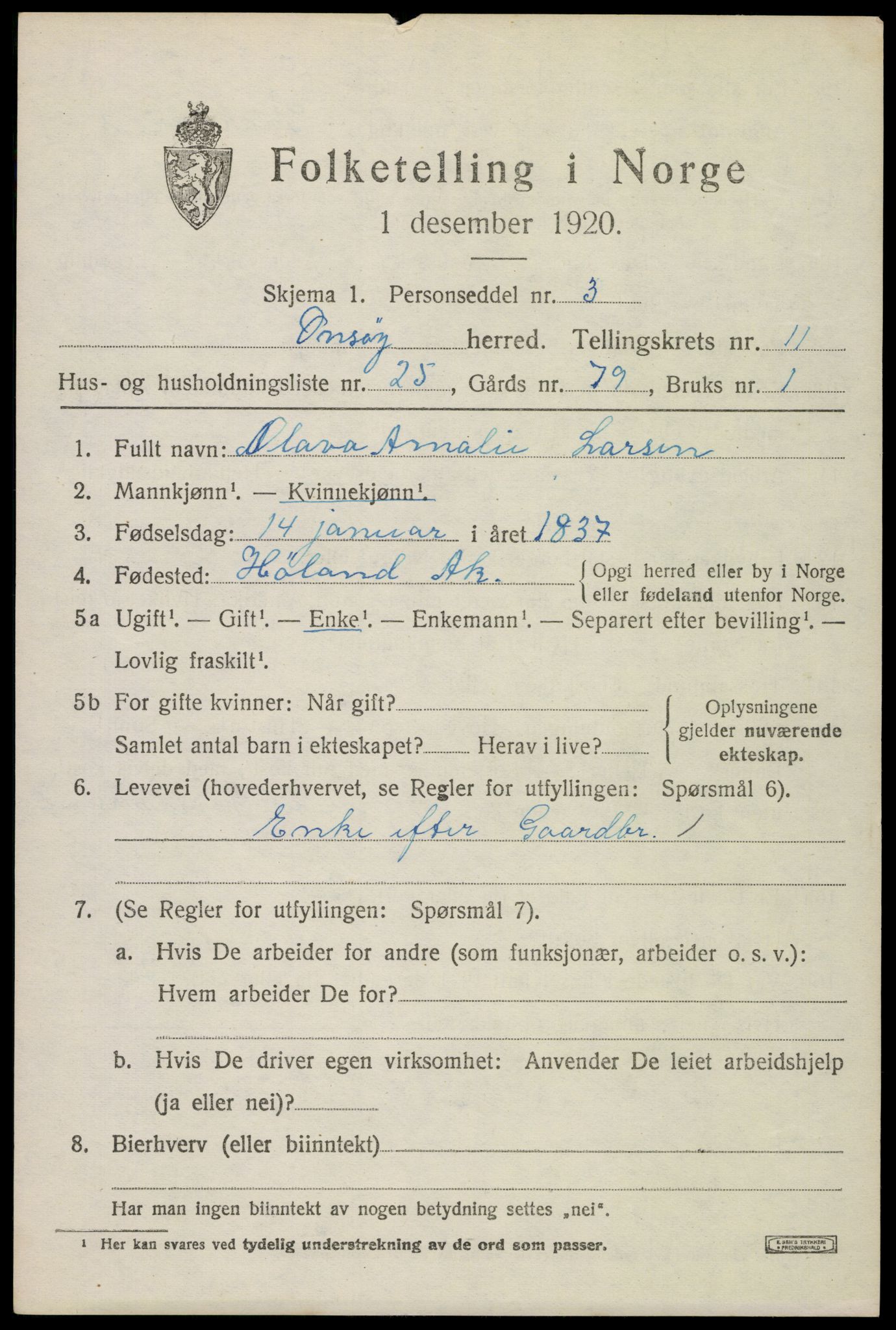 SAO, Folketelling 1920 for 0134 Onsøy herred, 1920, s. 14622