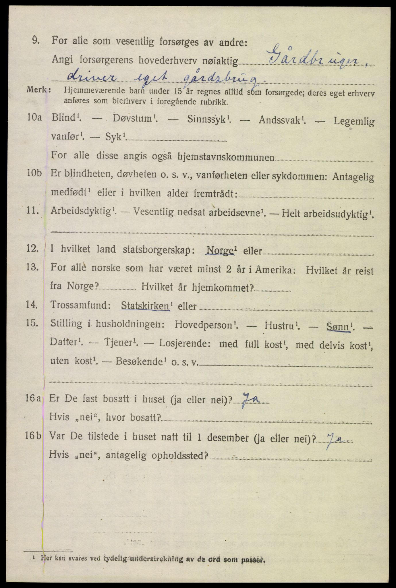 SAK, Folketelling 1920 for 0936 Hornnes herred, 1920, s. 1584