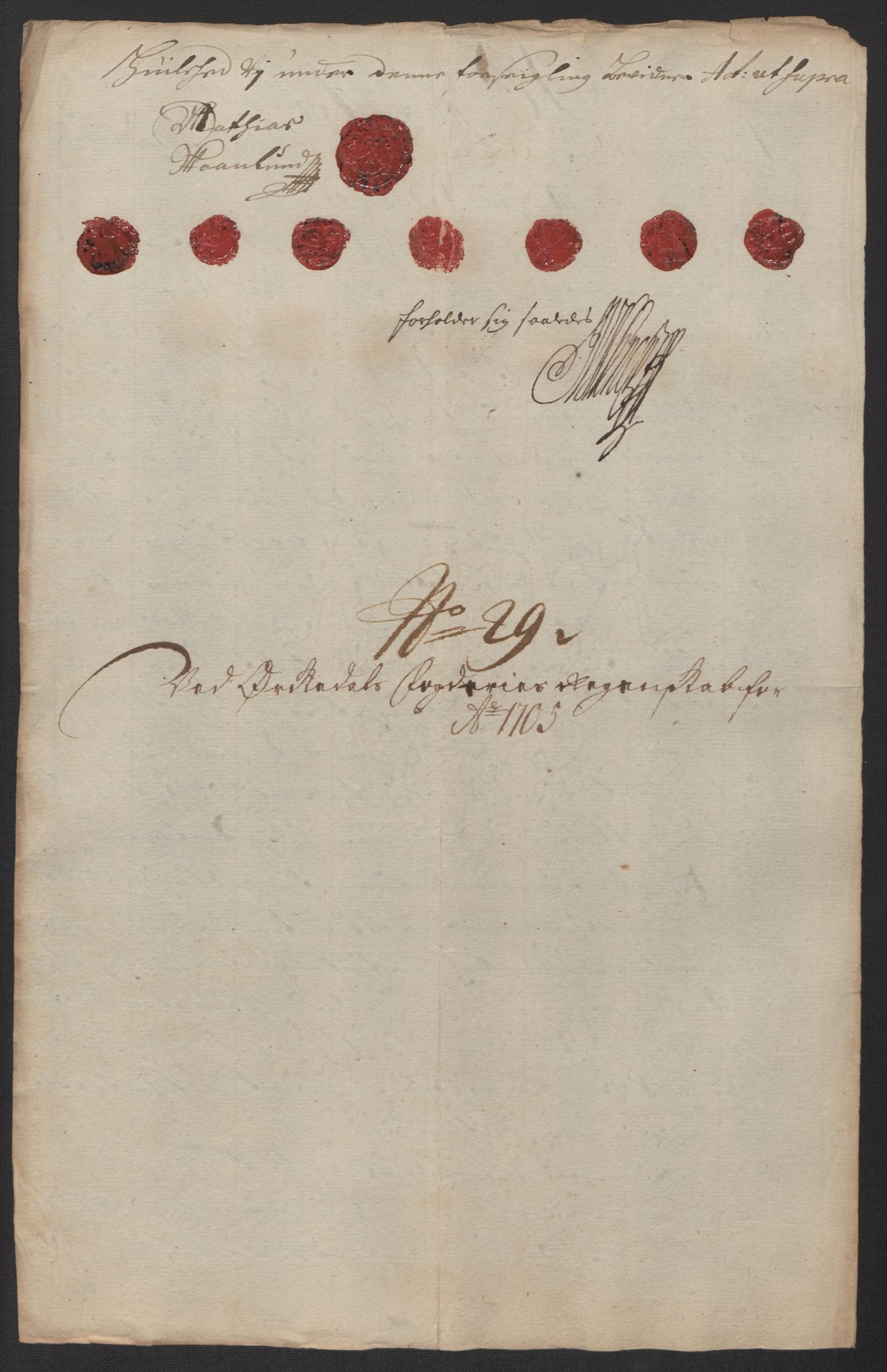 Rentekammeret inntil 1814, Reviderte regnskaper, Fogderegnskap, AV/RA-EA-4092/R60/L3955: Fogderegnskap Orkdal og Gauldal, 1705, s. 242