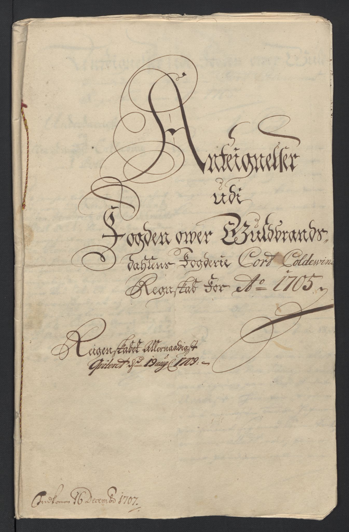 Rentekammeret inntil 1814, Reviderte regnskaper, Fogderegnskap, RA/EA-4092/R17/L1178: Fogderegnskap Gudbrandsdal, 1705-1707, s. 120