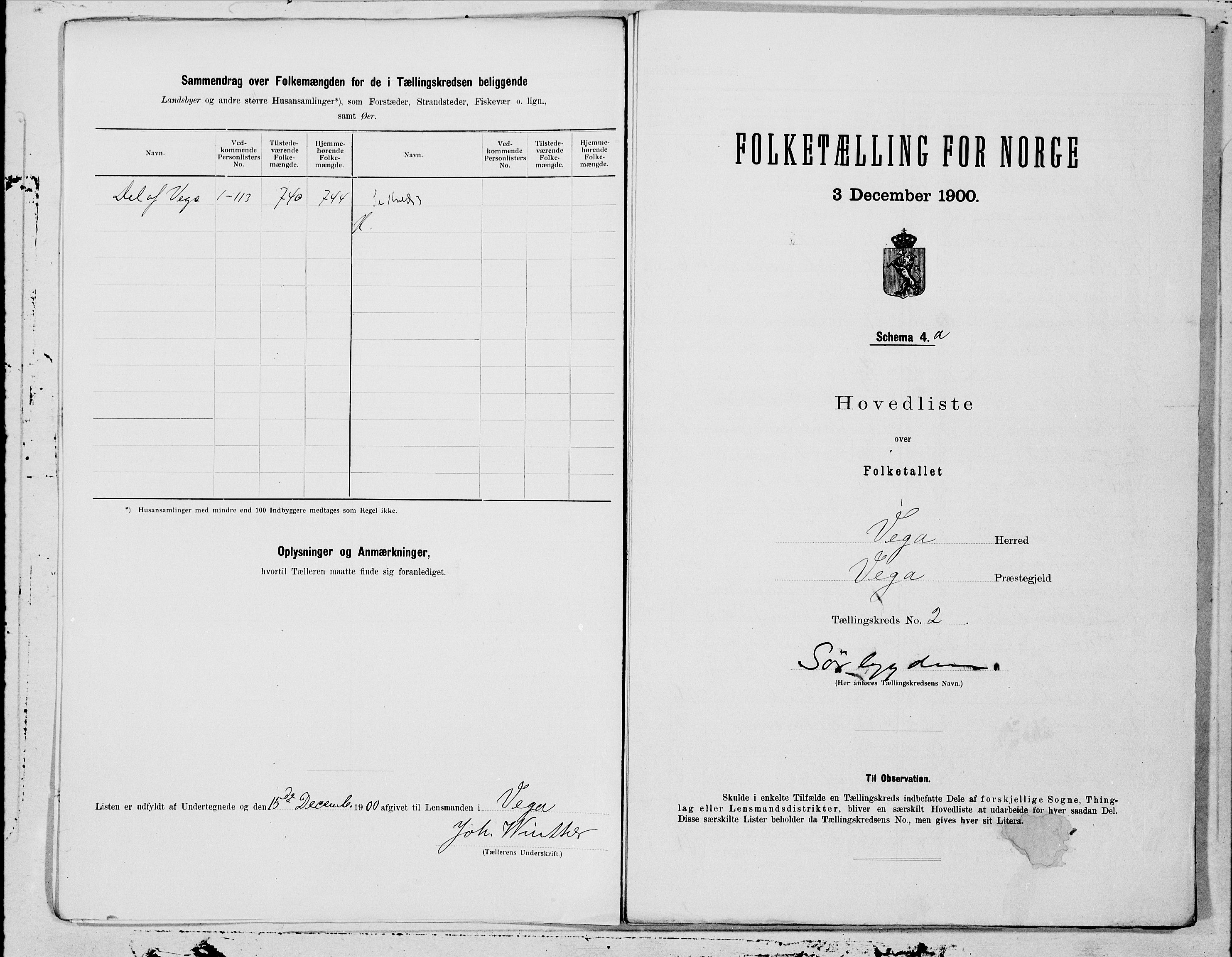 SAT, Folketelling 1900 for 1815 Vega herred, 1900, s. 6