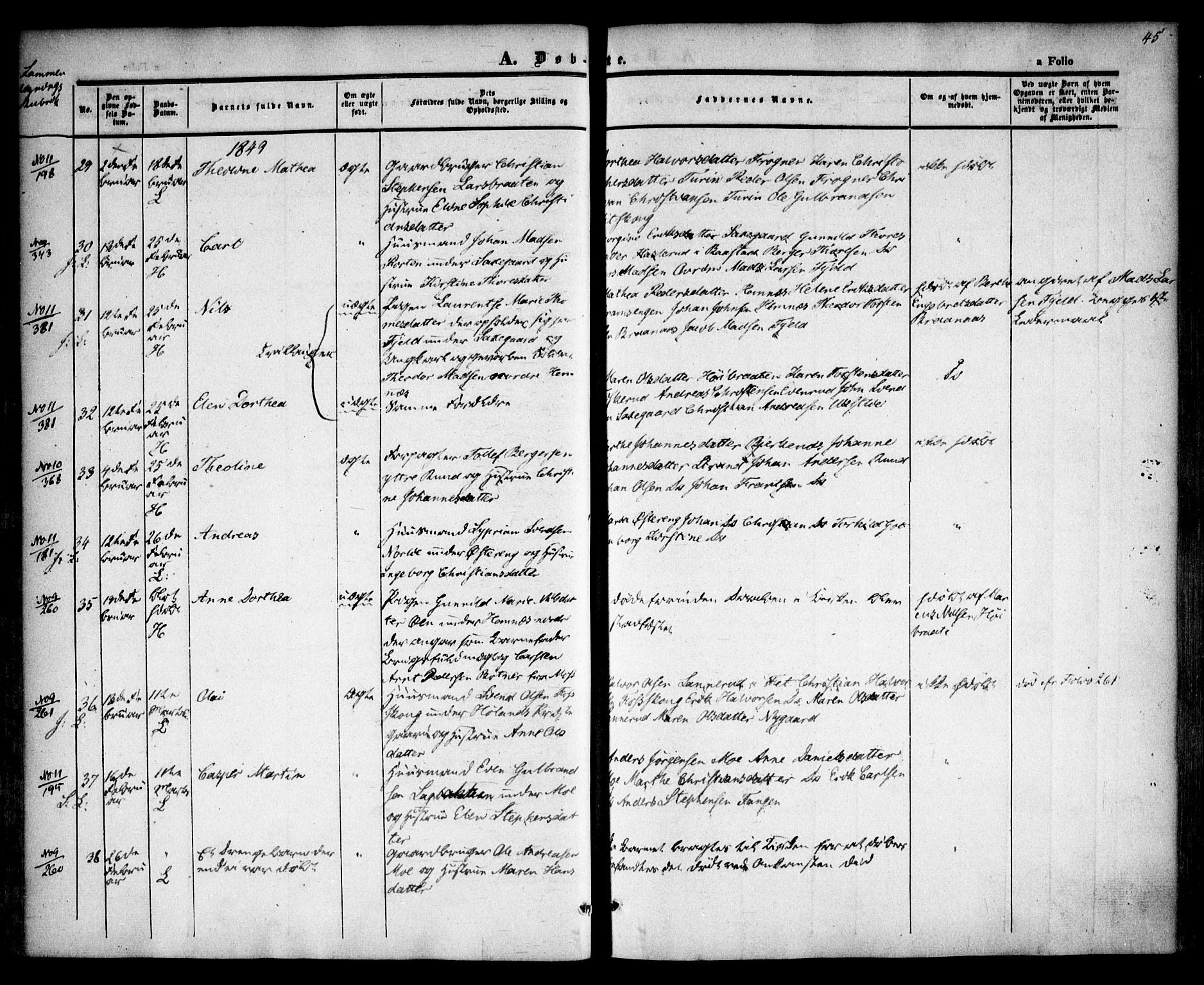 Høland prestekontor Kirkebøker, SAO/A-10346a/F/Fa/L0009: Ministerialbok nr. I 9, 1846-1853, s. 45