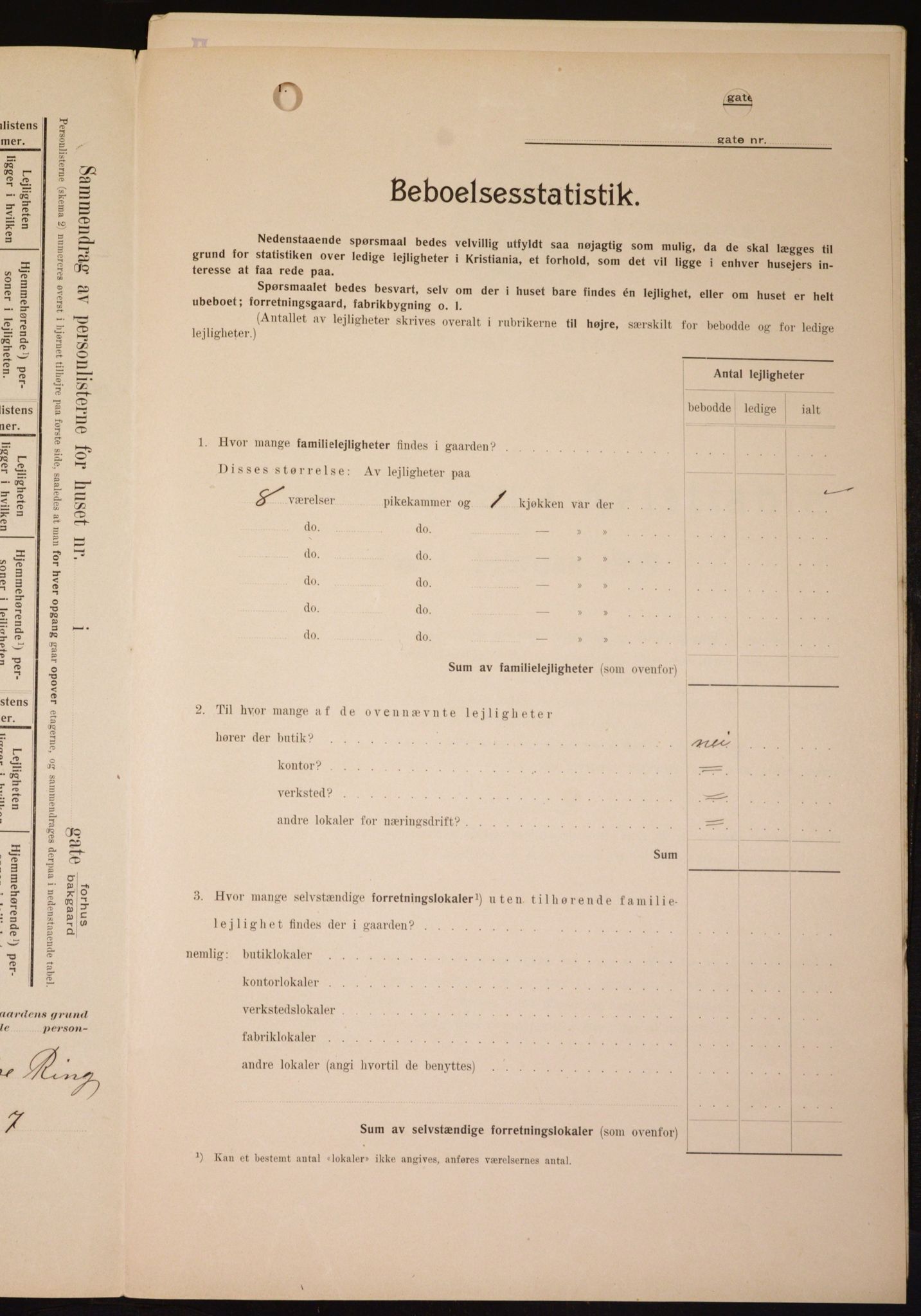 OBA, Kommunal folketelling 1.2.1909 for Kristiania kjøpstad, 1909, s. 66907