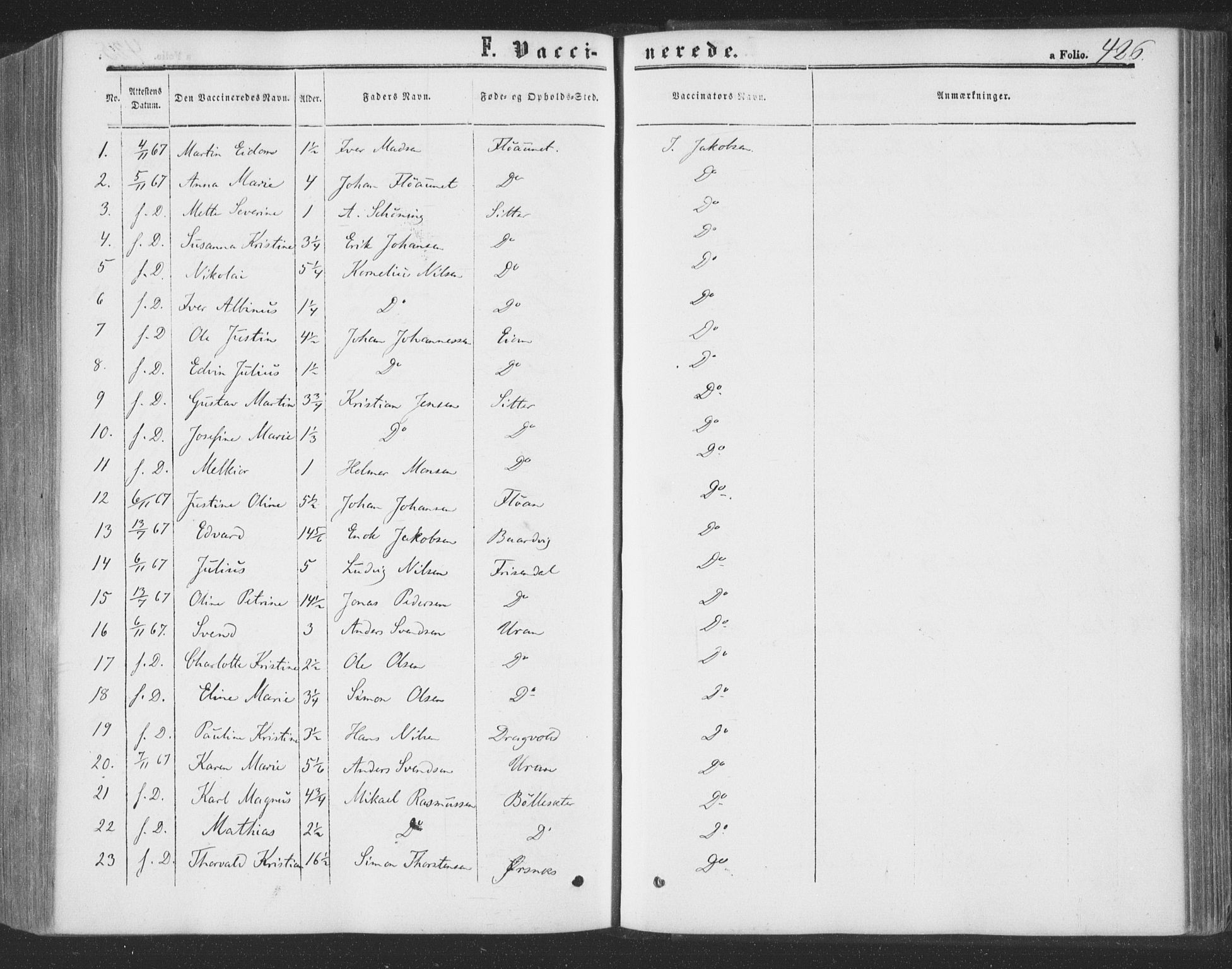 Ministerialprotokoller, klokkerbøker og fødselsregistre - Nord-Trøndelag, SAT/A-1458/773/L0615: Ministerialbok nr. 773A06, 1857-1870, s. 426