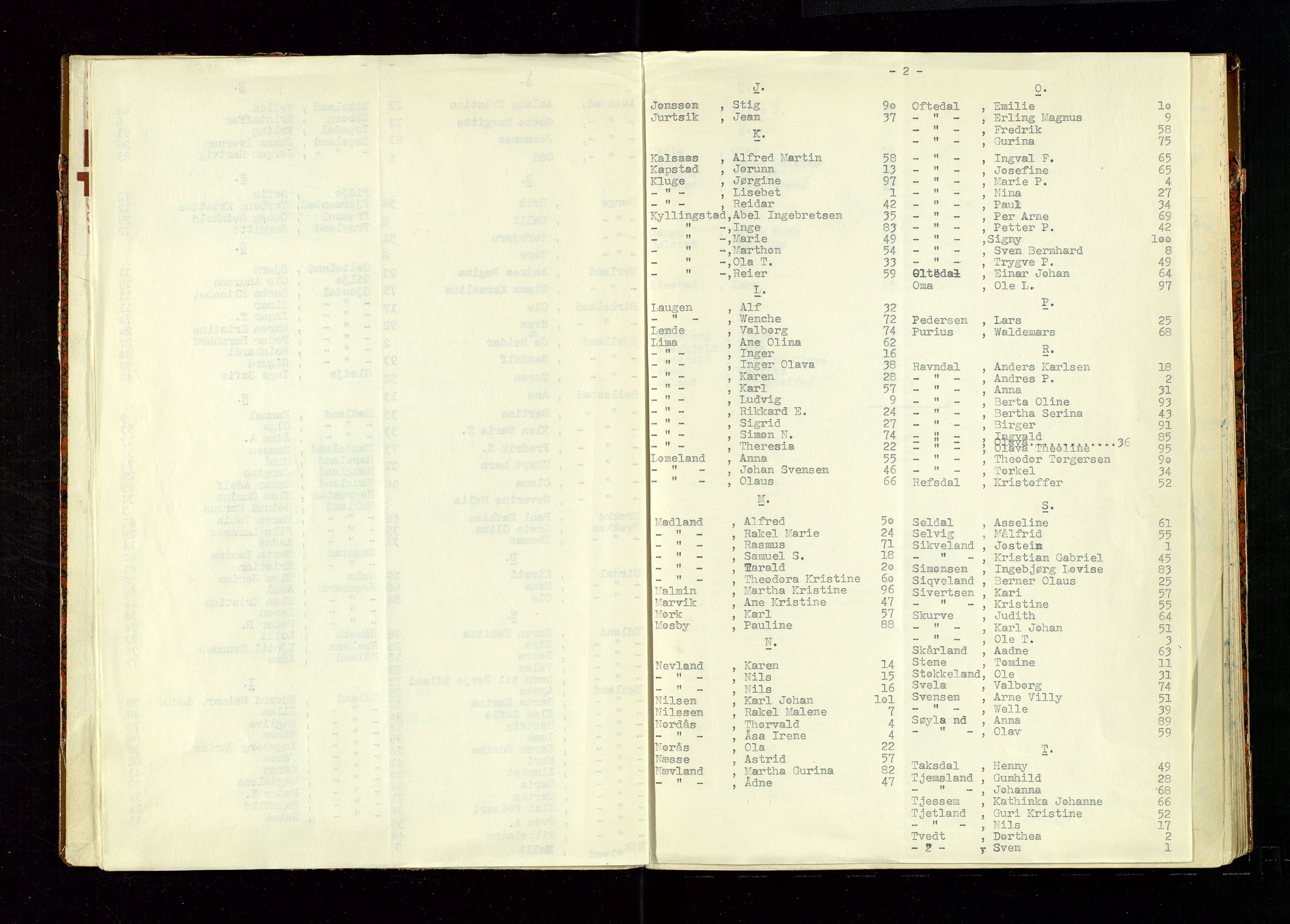 Gjesdal lensmannskontor, SAST/A-100441/Gga/L0004: Dødsfallprotokoll, 1952-1961