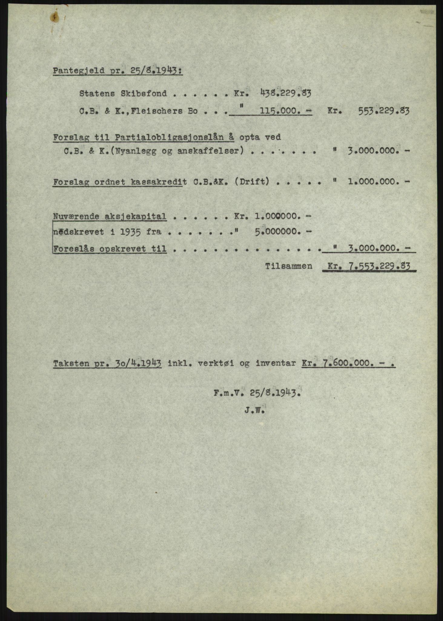 Fredrikstad mekaniske verksted, AV/RA-PA-1807/Q/L0001: Bygninger, Finansiering, Takst, Nyanlegg, 1935-1954, s. 95