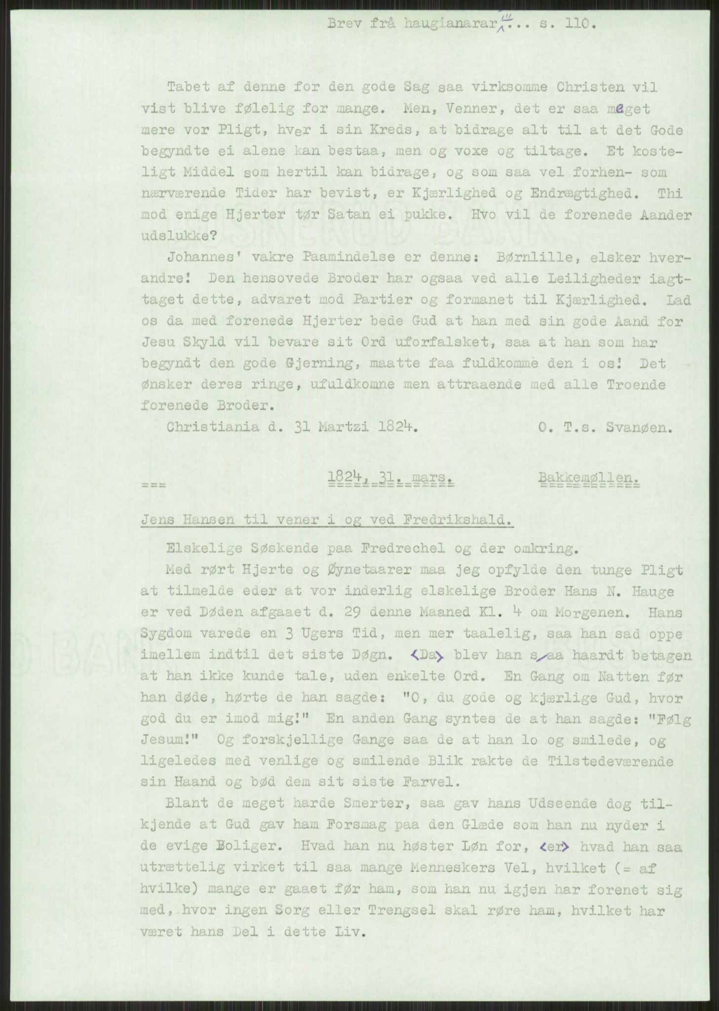 Samlinger til kildeutgivelse, Haugianerbrev, AV/RA-EA-6834/F/L0003: Haugianerbrev III: 1822-1826, 1822-1826, s. 110