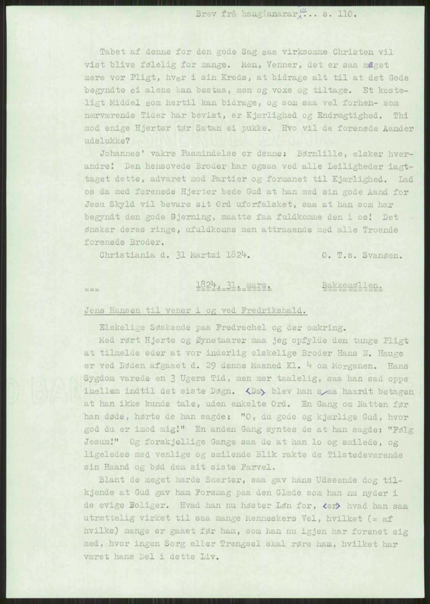 Samlinger til kildeutgivelse, Haugianerbrev, RA/EA-6834/F/L0003: Haugianerbrev III: 1822-1826, 1822-1826, s. 110