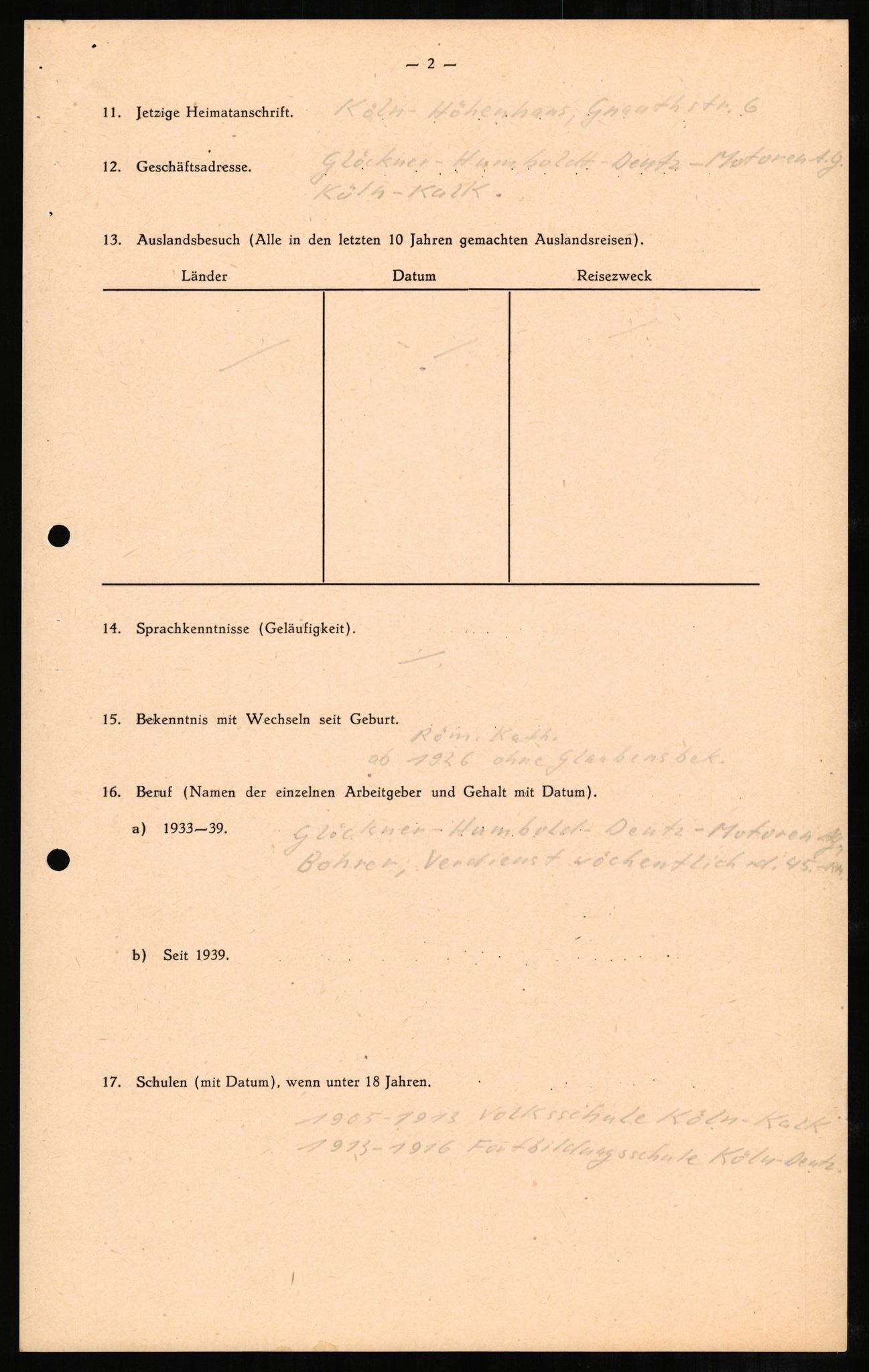 Forsvaret, Forsvarets overkommando II, AV/RA-RAFA-3915/D/Db/L0001: CI Questionaires. Tyske okkupasjonsstyrker i Norge. Tyskere., 1945-1946, s. 169