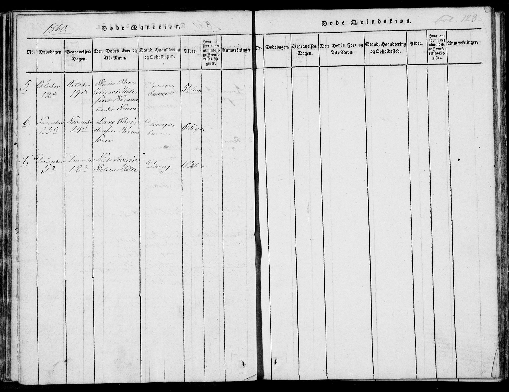 Nedstrand sokneprestkontor, SAST/A-101841/01/IV: Ministerialbok nr. A 7, 1816-1870, s. 123