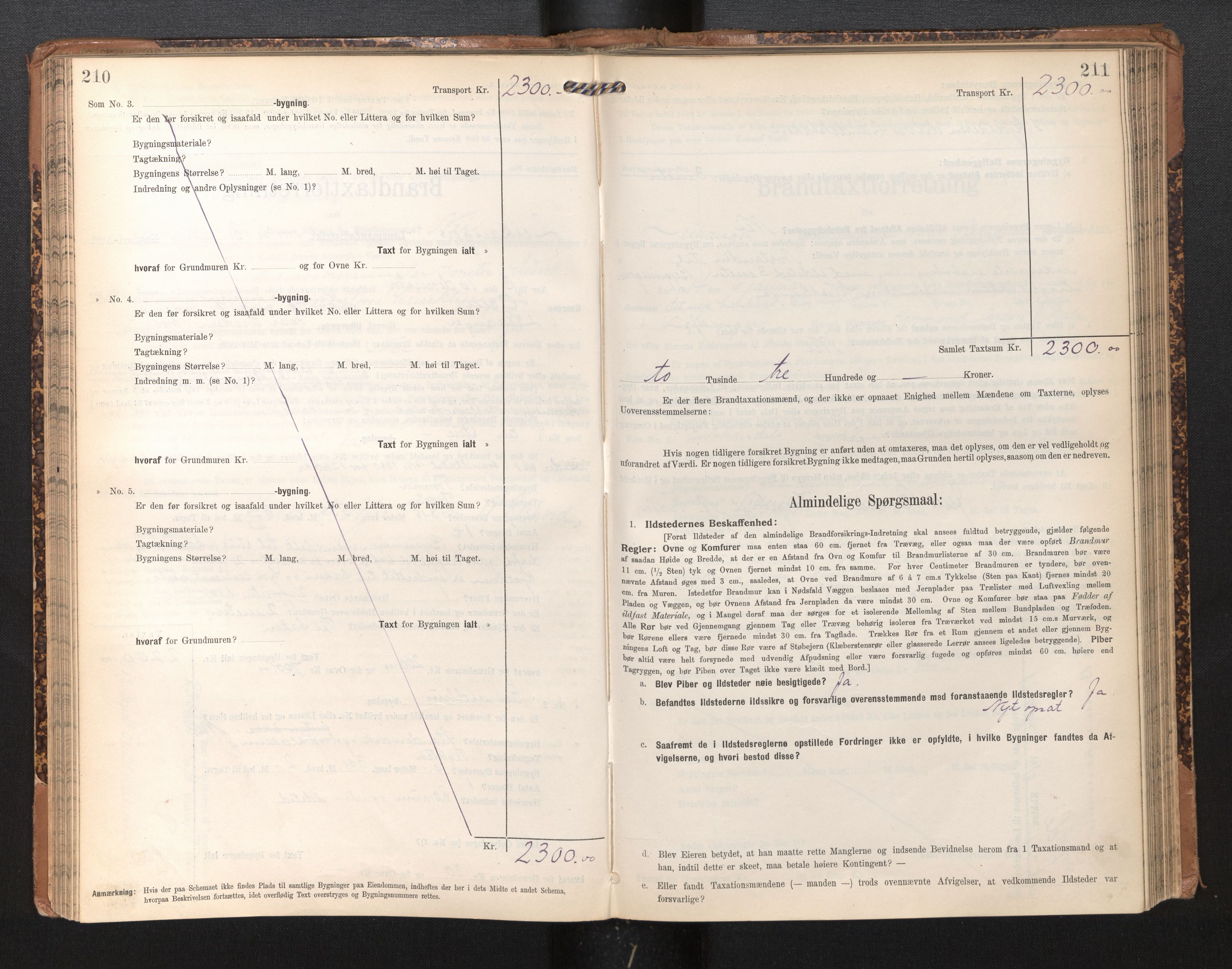 Lensmannen i Leikanger, AV/SAB-A-29201/0012/L0005: Branntakstprotokoll, skjematakst, 1907-1917, s. 210-211