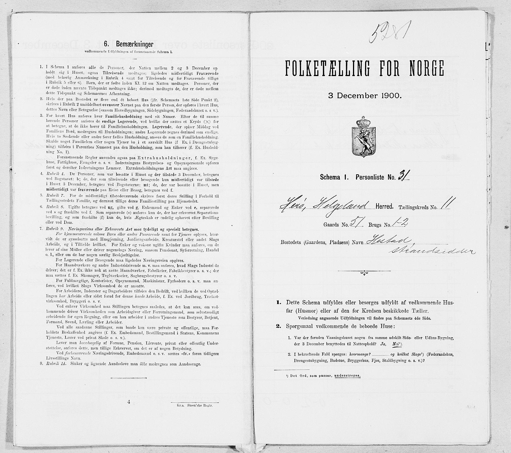 SAT, Folketelling 1900 for 1818 Herøy herred, 1900, s. 1085