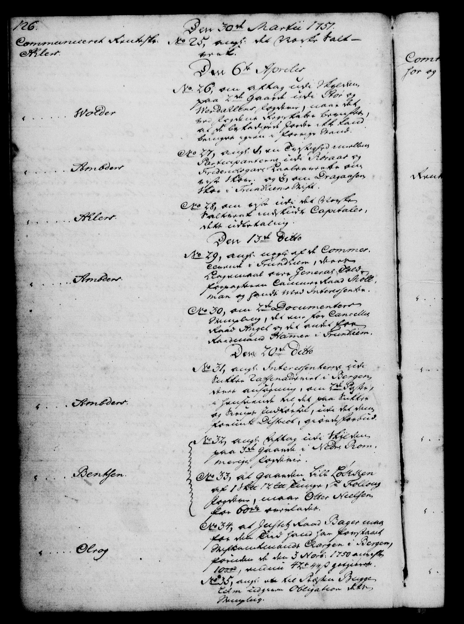 Rentekammeret, Kammerkanselliet, RA/EA-3111/G/Gf/Gfb/L0005: Register til norske relasjons- og resolusjonsprotokoller (merket RK 52.100), 1744-1754, s. 126
