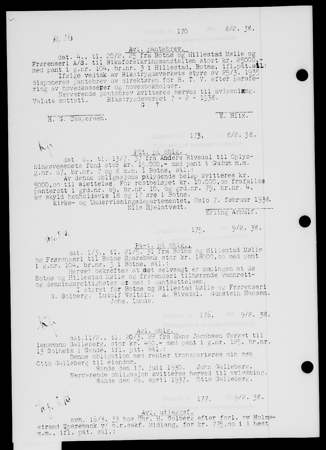 Holmestrand sorenskriveri, SAKO/A-67/G/Ga/Gab/L0049: Pantebok nr. B-49, 1938-1938, s. 6
