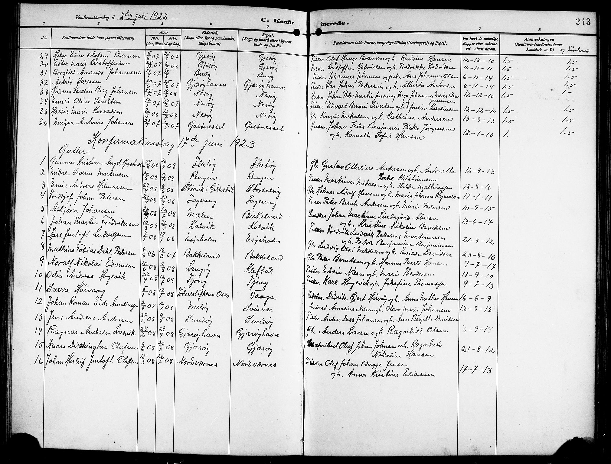 Ministerialprotokoller, klokkerbøker og fødselsregistre - Nordland, AV/SAT-A-1459/841/L0621: Klokkerbok nr. 841C05, 1897-1923, s. 243