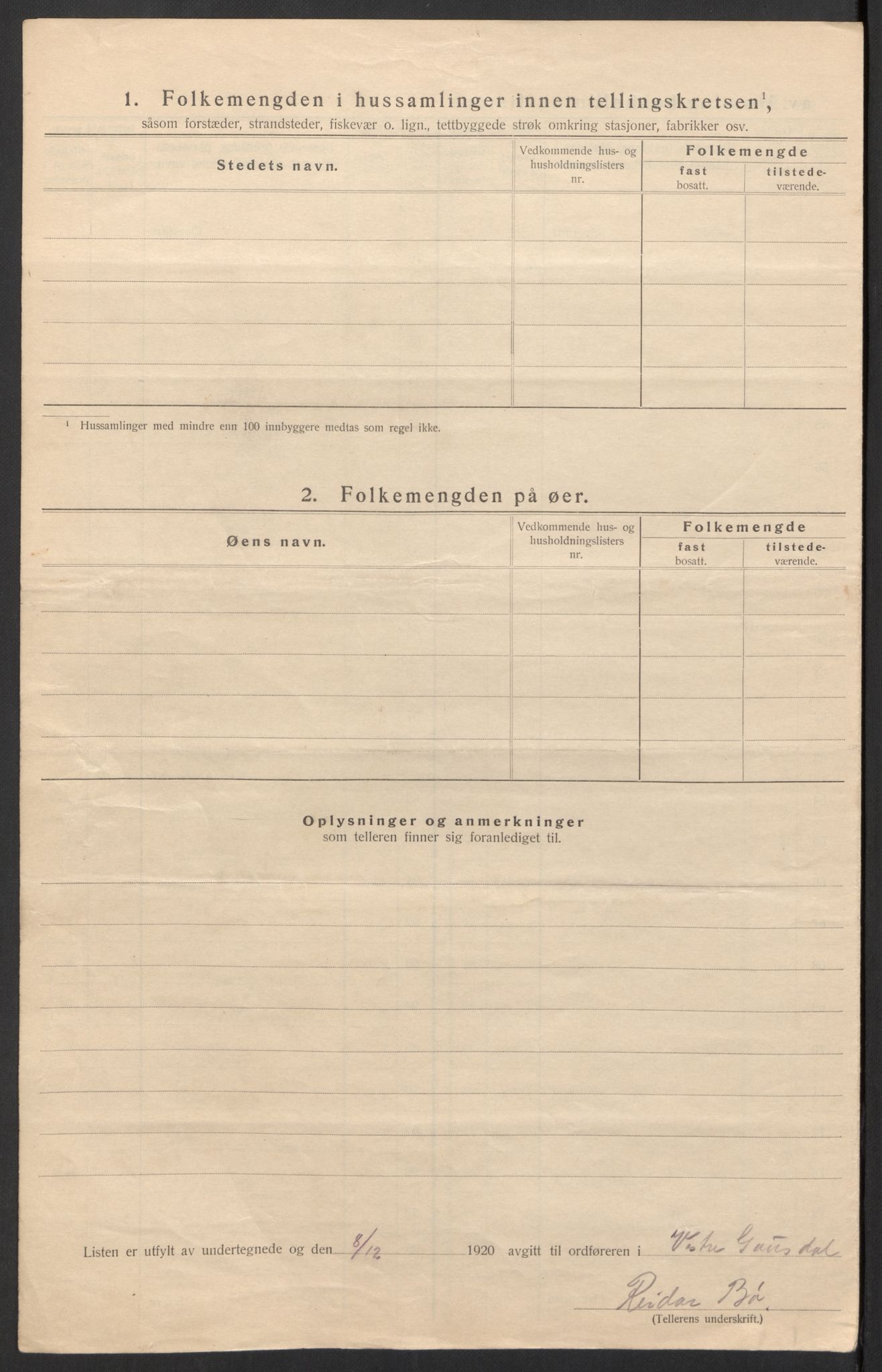 SAH, Folketelling 1920 for 0523 Vestre Gausdal herred, 1920, s. 17