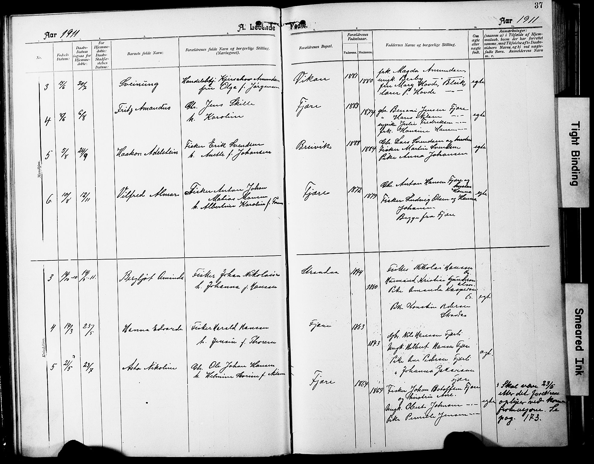 Ministerialprotokoller, klokkerbøker og fødselsregistre - Nordland, AV/SAT-A-1459/803/L0077: Klokkerbok nr. 803C04, 1897-1930, s. 37