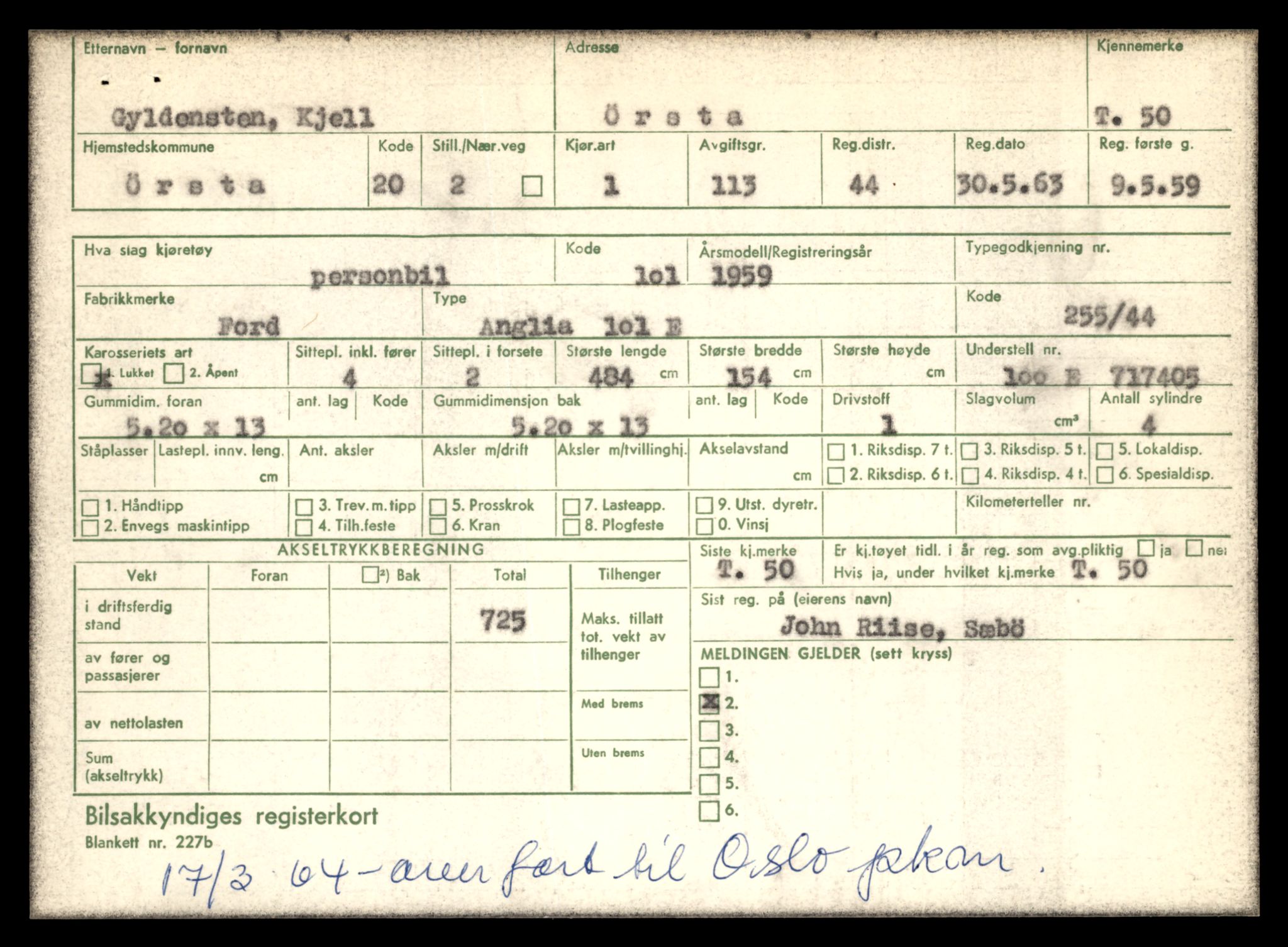 Møre og Romsdal vegkontor - Ålesund trafikkstasjon, AV/SAT-A-4099/F/Fe/L0001: Registreringskort for kjøretøy T 3 - T 127, 1927-1998, s. 1013