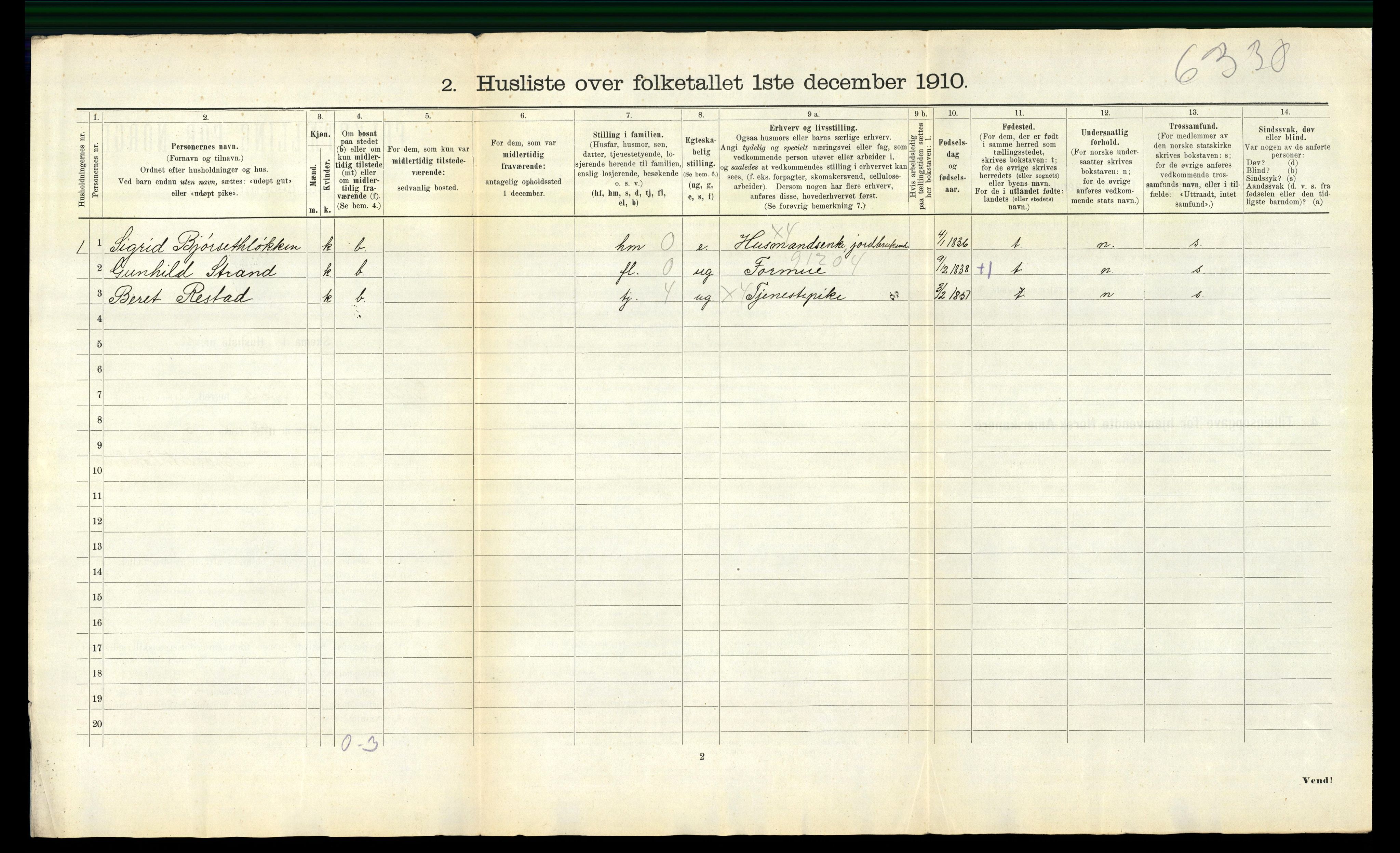 RA, Folketelling 1910 for 1651 Hølonda herred, 1910, s. 31